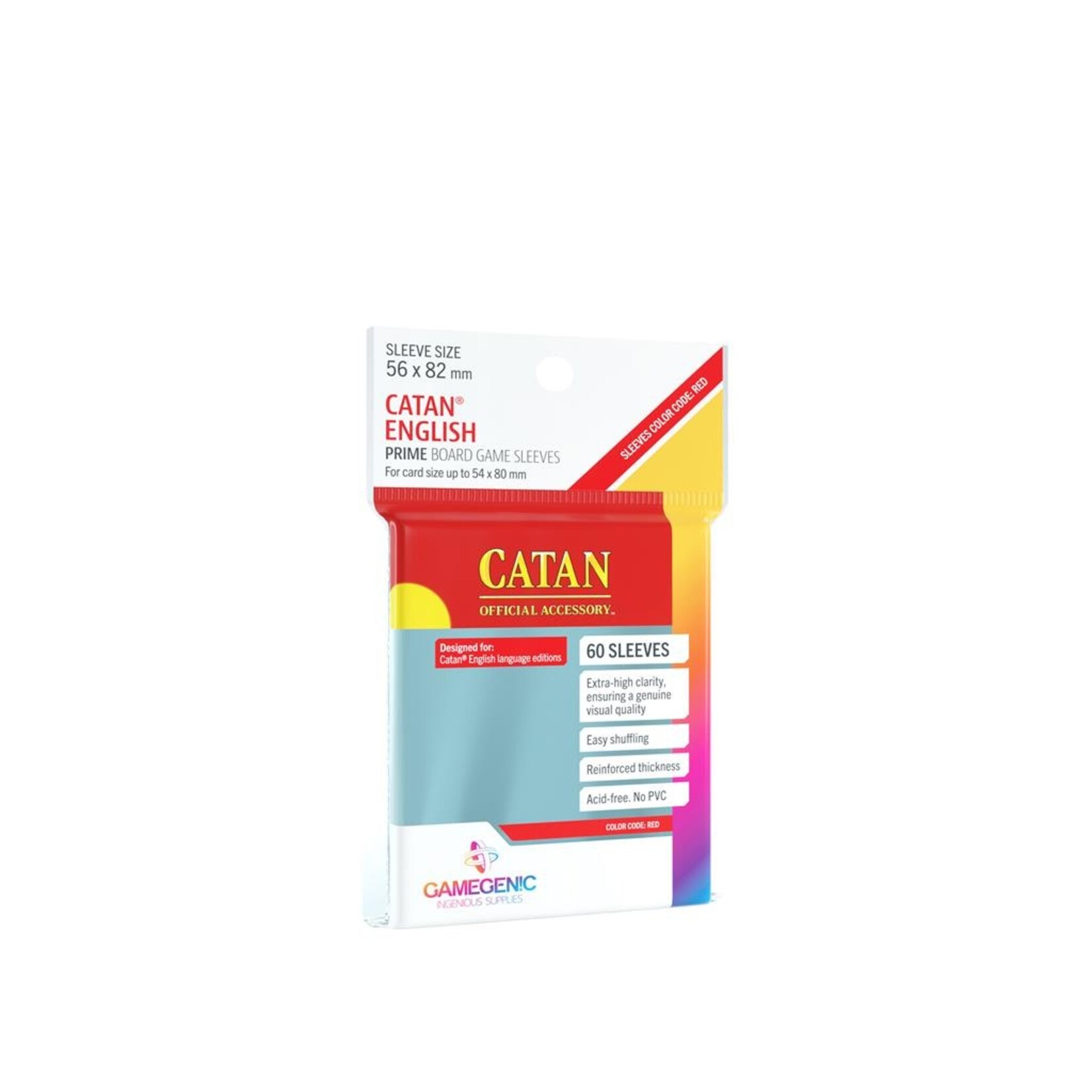 Gamegenic Catan English Prime Sleeves (56x82mm/Red) (60)