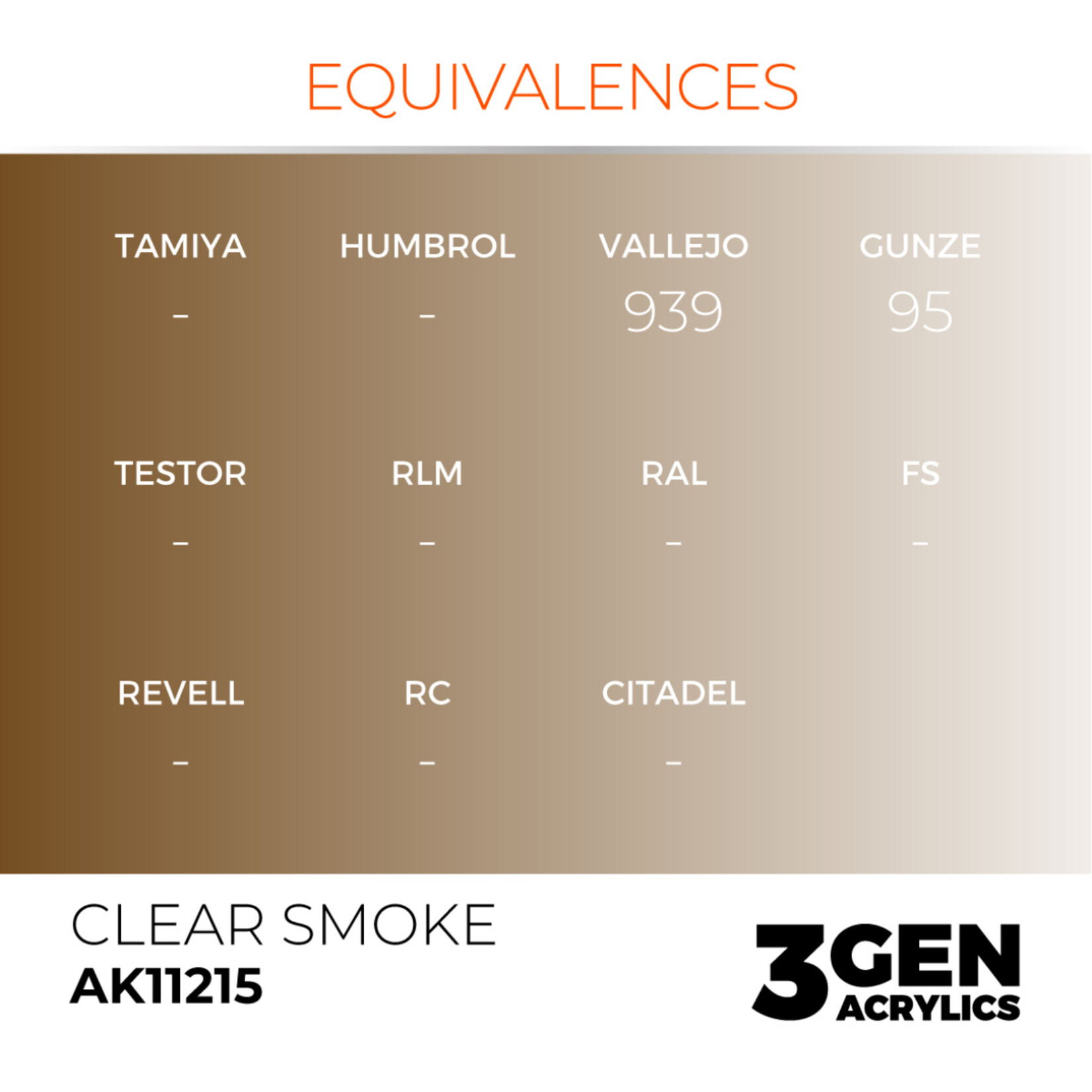 AK Interactive AK 3rd Gen Acrylics: Clear Smoke (17ml)