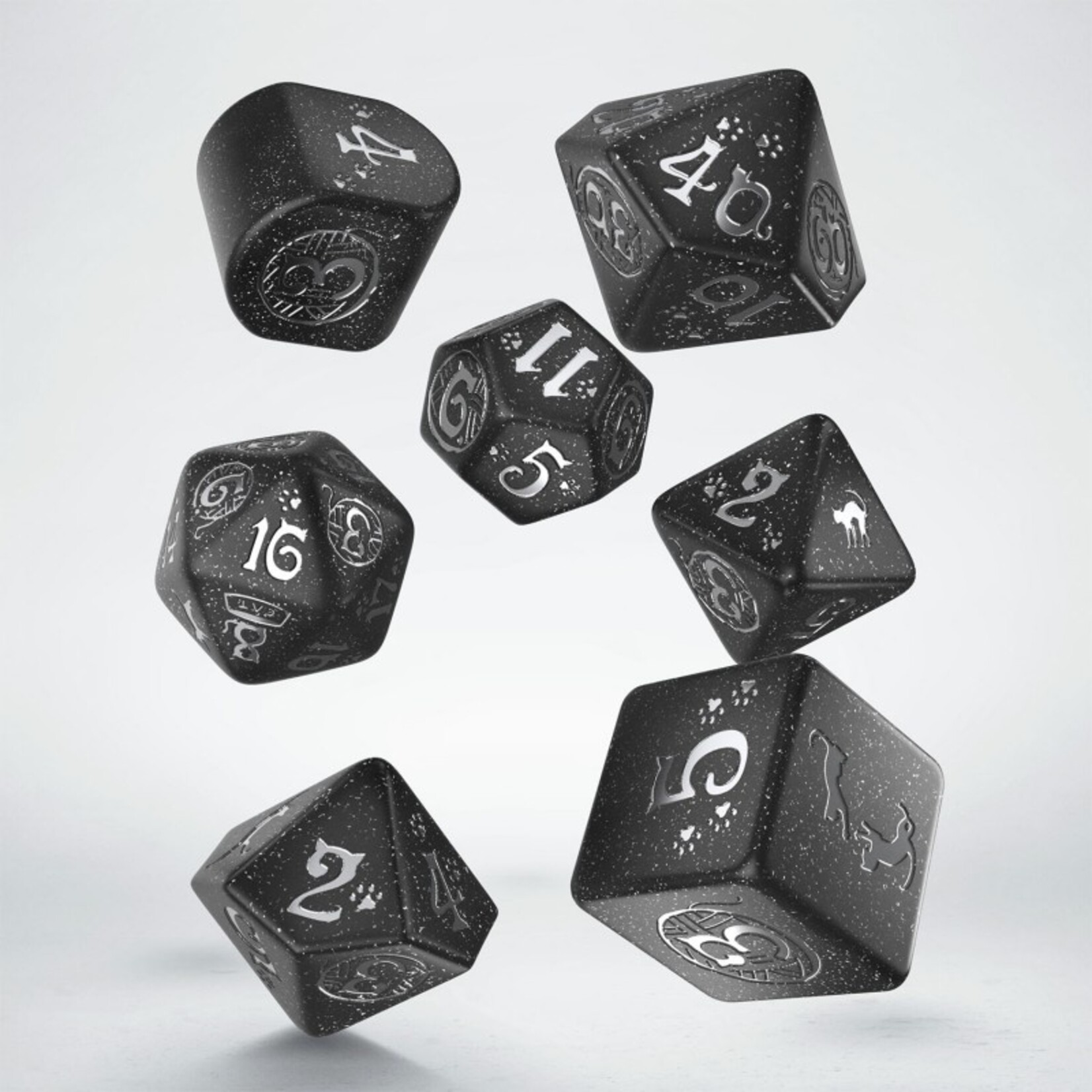 Q-Workshop CATS Modern Dice Set: Waffle (Black)