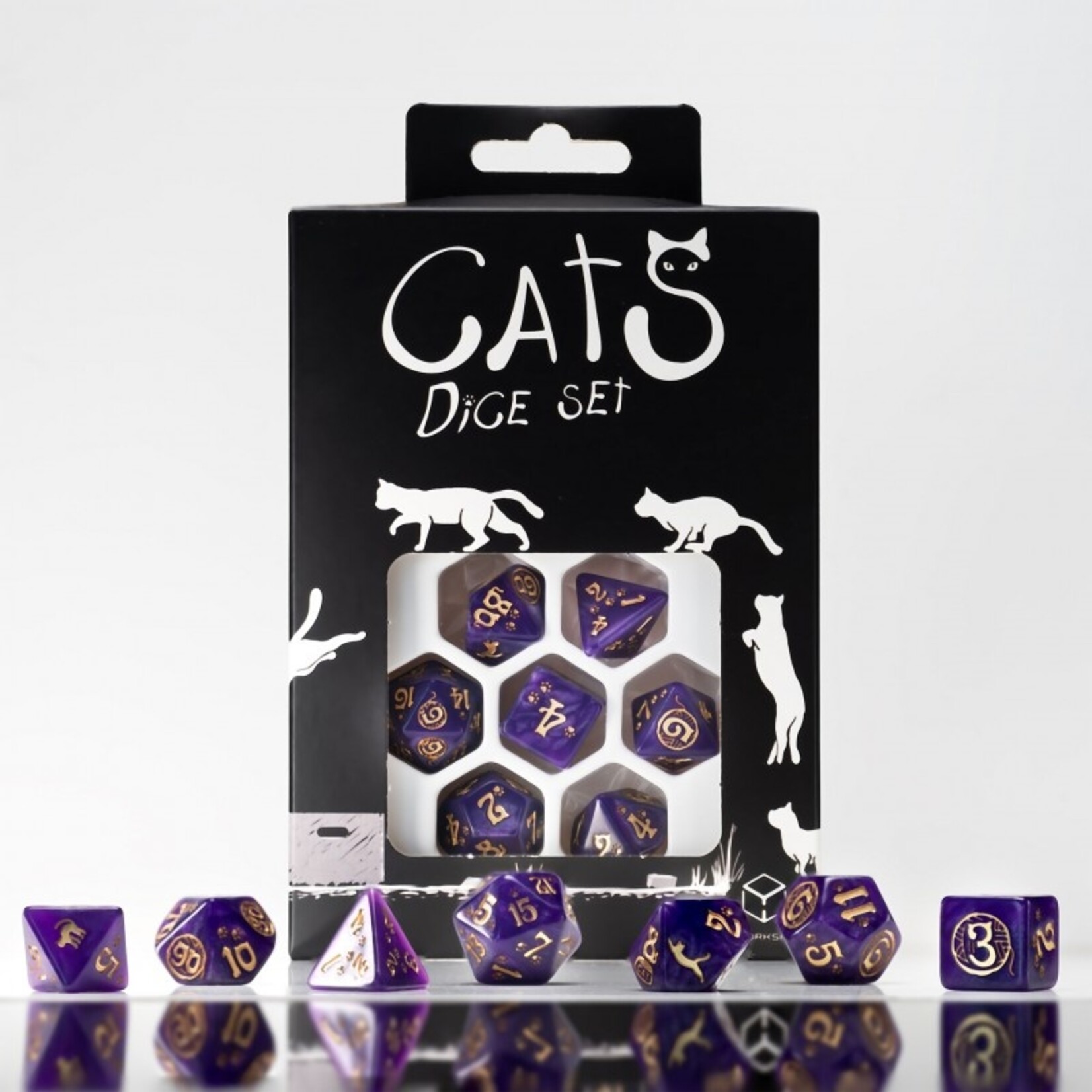Q-Workshop CATS Modern Dice Set: Purrito (Purple)