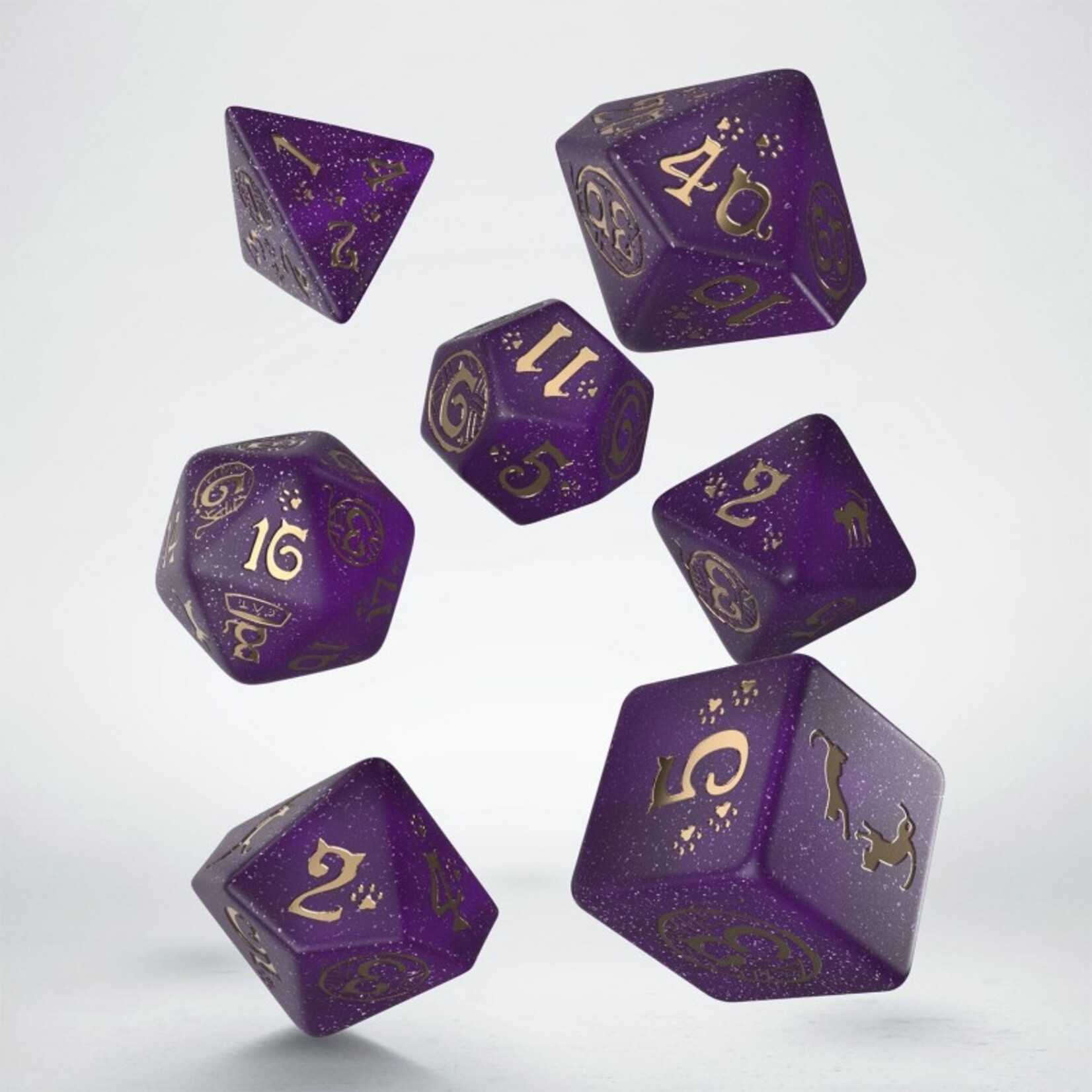 Q-Workshop CATS Modern Dice Set: Purrito (Purple)