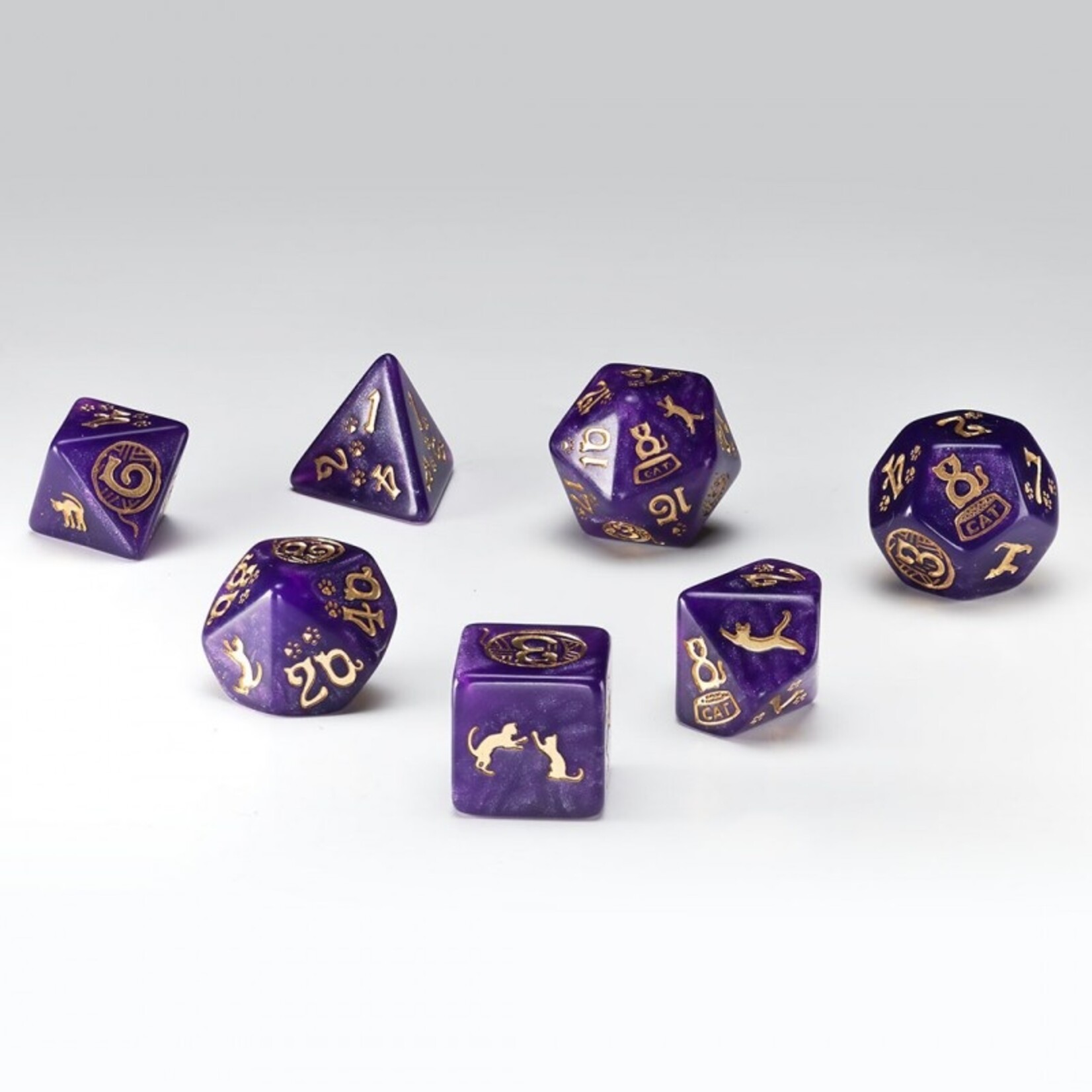 Q-Workshop CATS Modern Dice Set: Purrito (Purple)