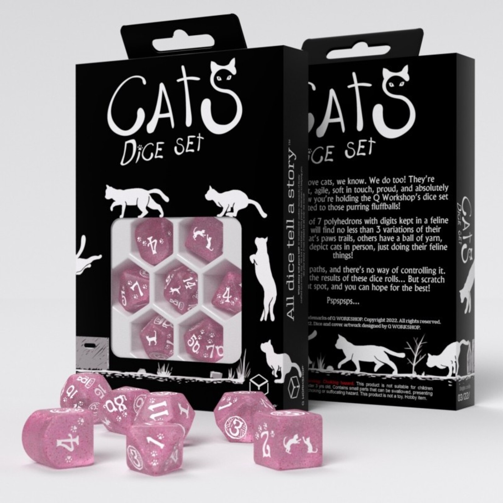 Q-Workshop CATS Modern Dice Set: Daisy (Pink)