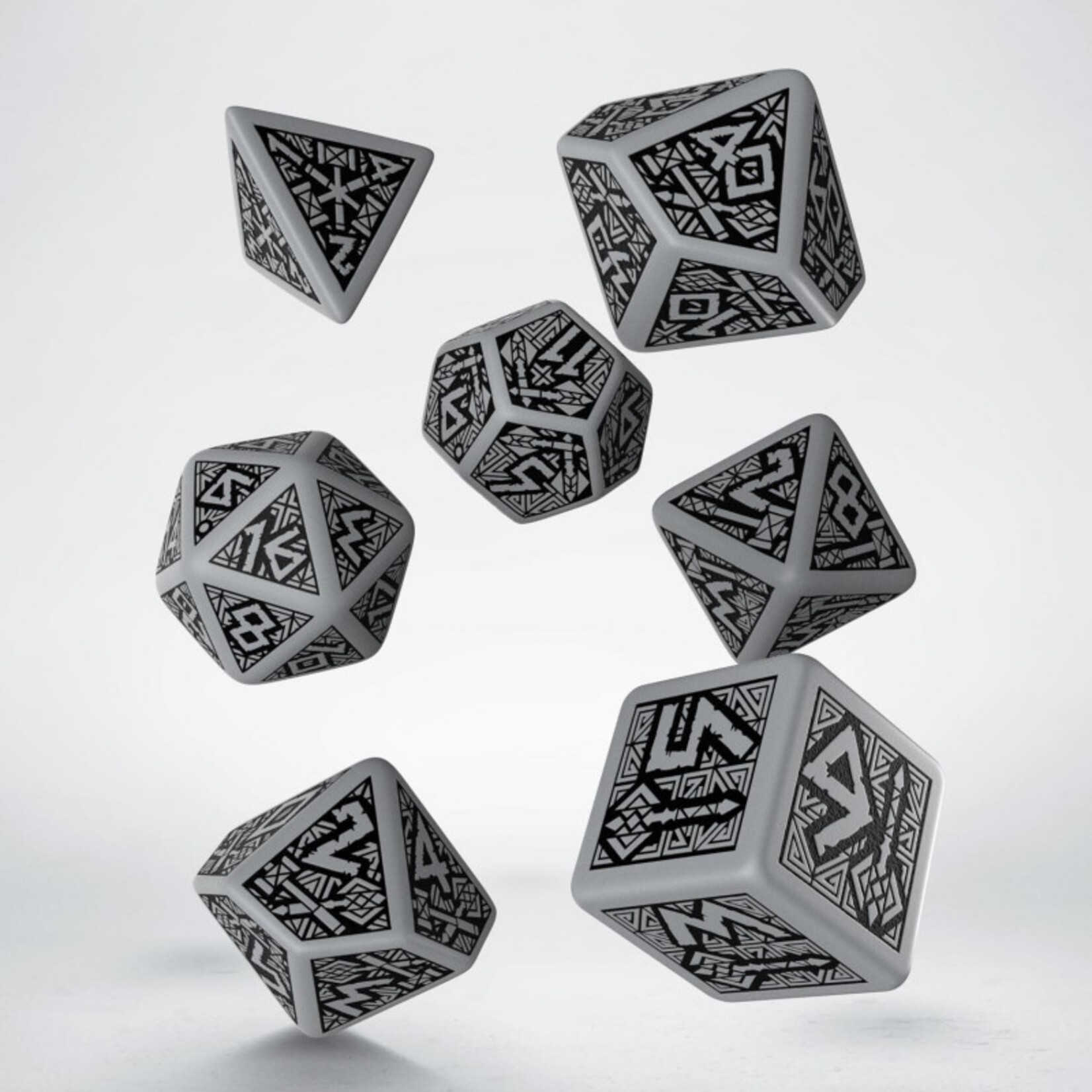 Q-Workshop Dwarven Dice Set - Gray & Black