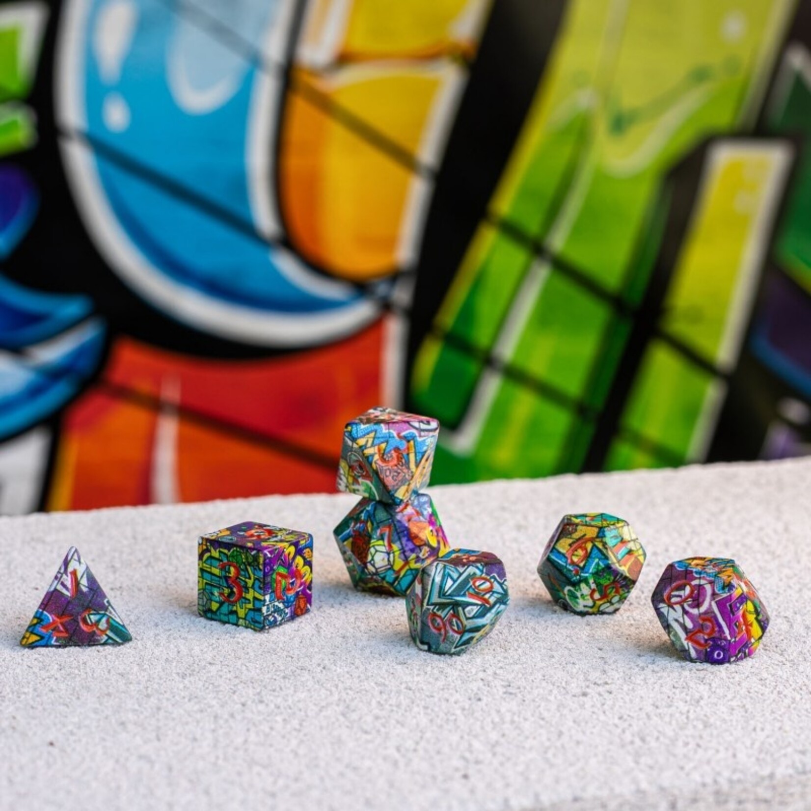 Q-Workshop Full Art Dice Set - Graffiti