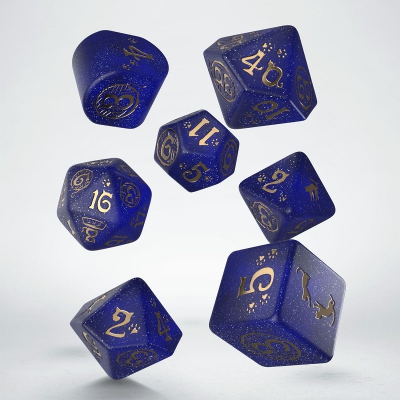 Q-Workshop CATS Modern Dice Set: Meowster (Blue)