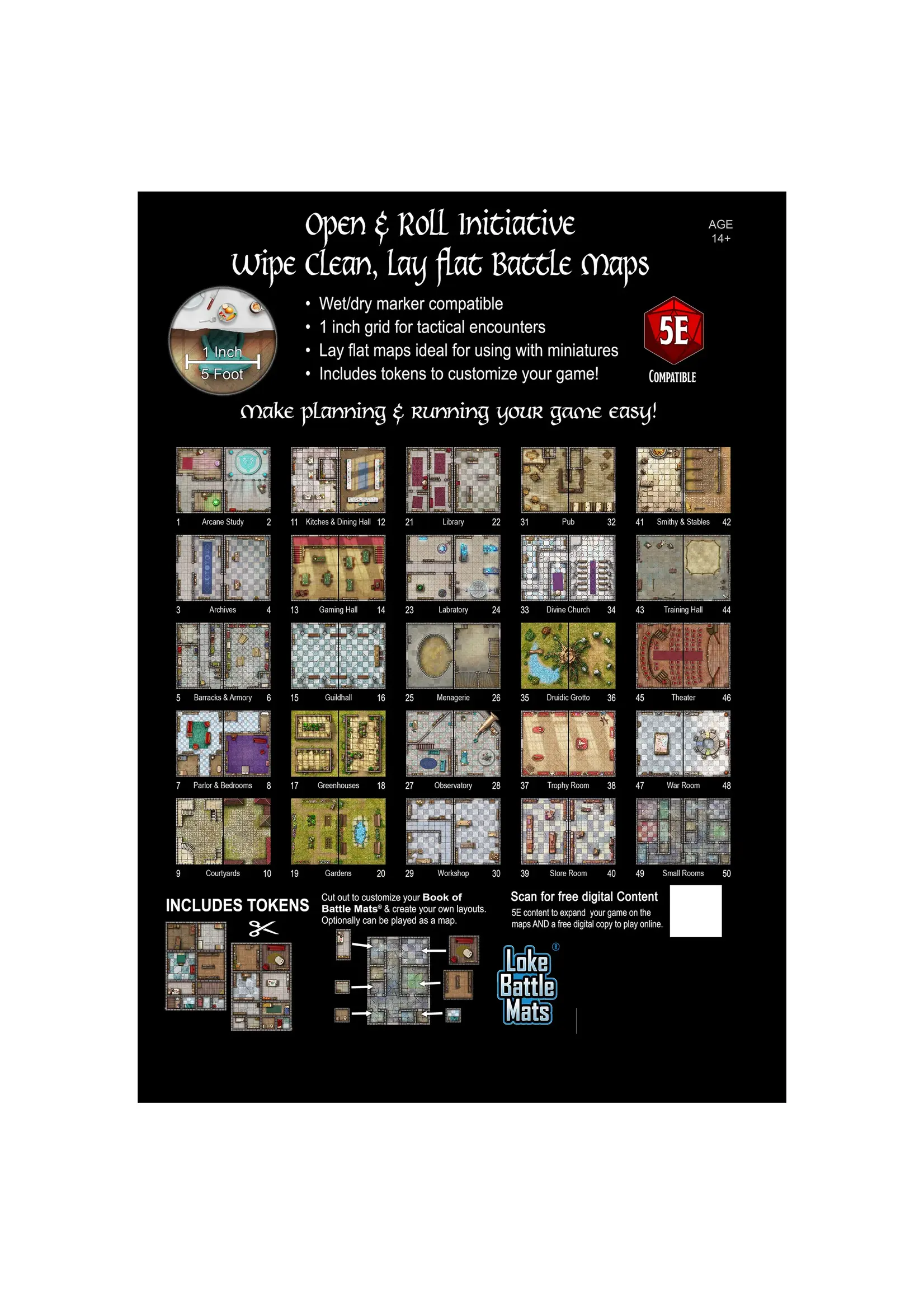 Loke Battlemats Big Book of Battle Mats: Bastions & Strongholds