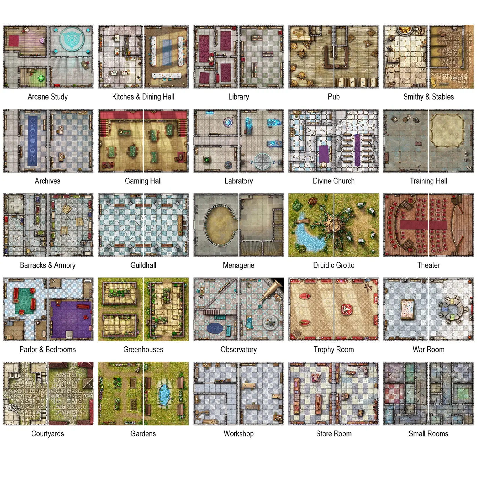 Loke Battlemats Big Book of Battle Mats: Bastions & Strongholds