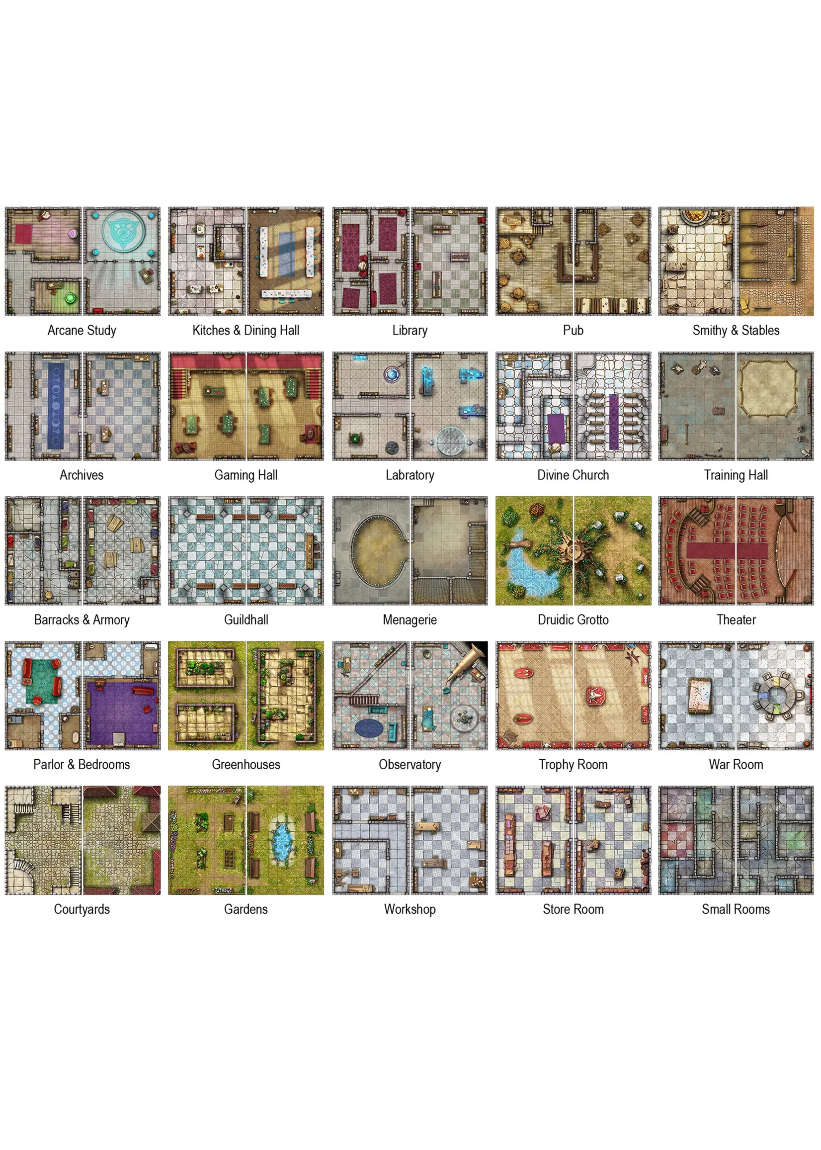 Loke Battlemats Big Book of Battle Mats: Bastions & Strongholds