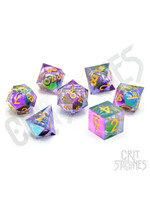 Glass Staff Eldritch Iris Electroplated Floating Eye RPG Dice Set