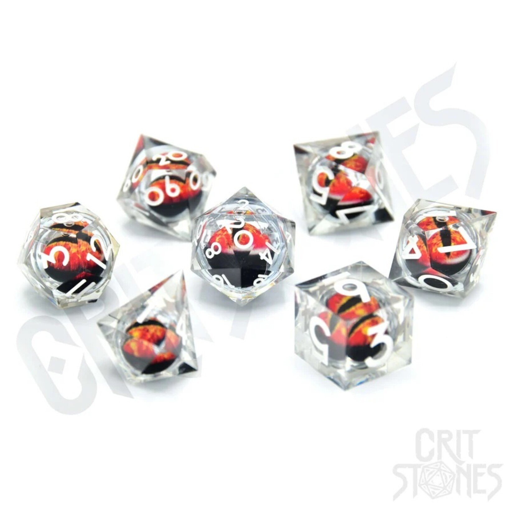 Glass Staff Sage Dragon's Gaze Floating Eye RPG Dice Set