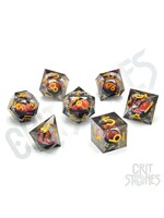 Glass Staff Fire Dragon's Gaze Floating Eye RPG Dice Set