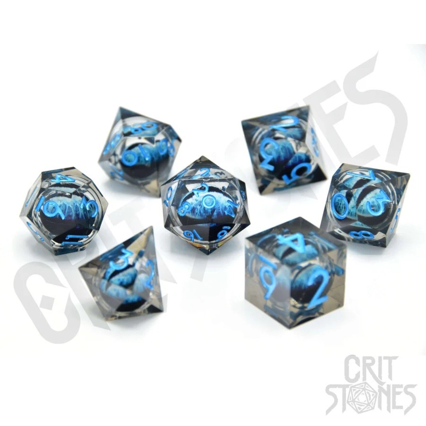 Glass Staff Water Dragon's Gaze Floating Eye RPG Dice Set