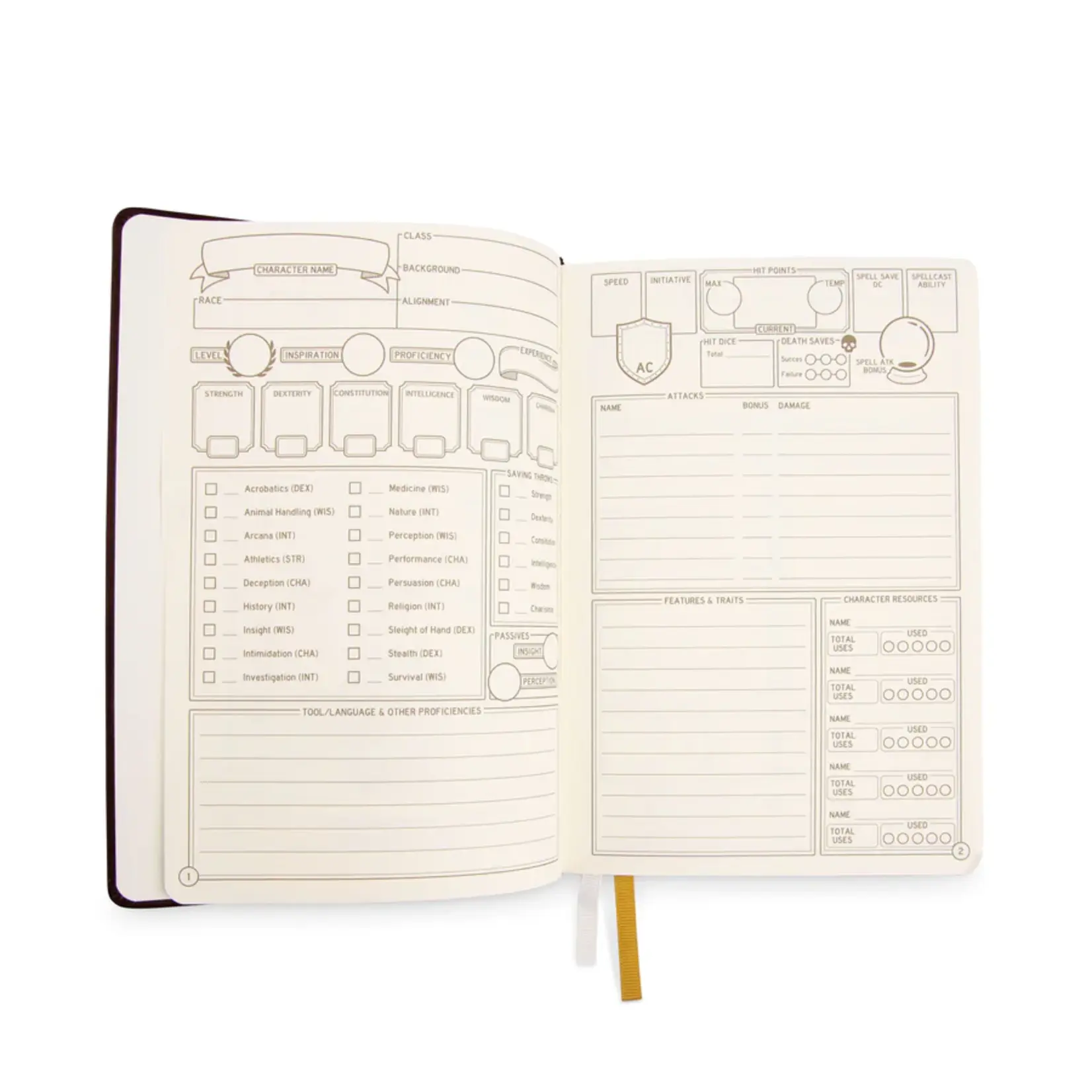 Glass Staff DnD 5e Player Journal Blue