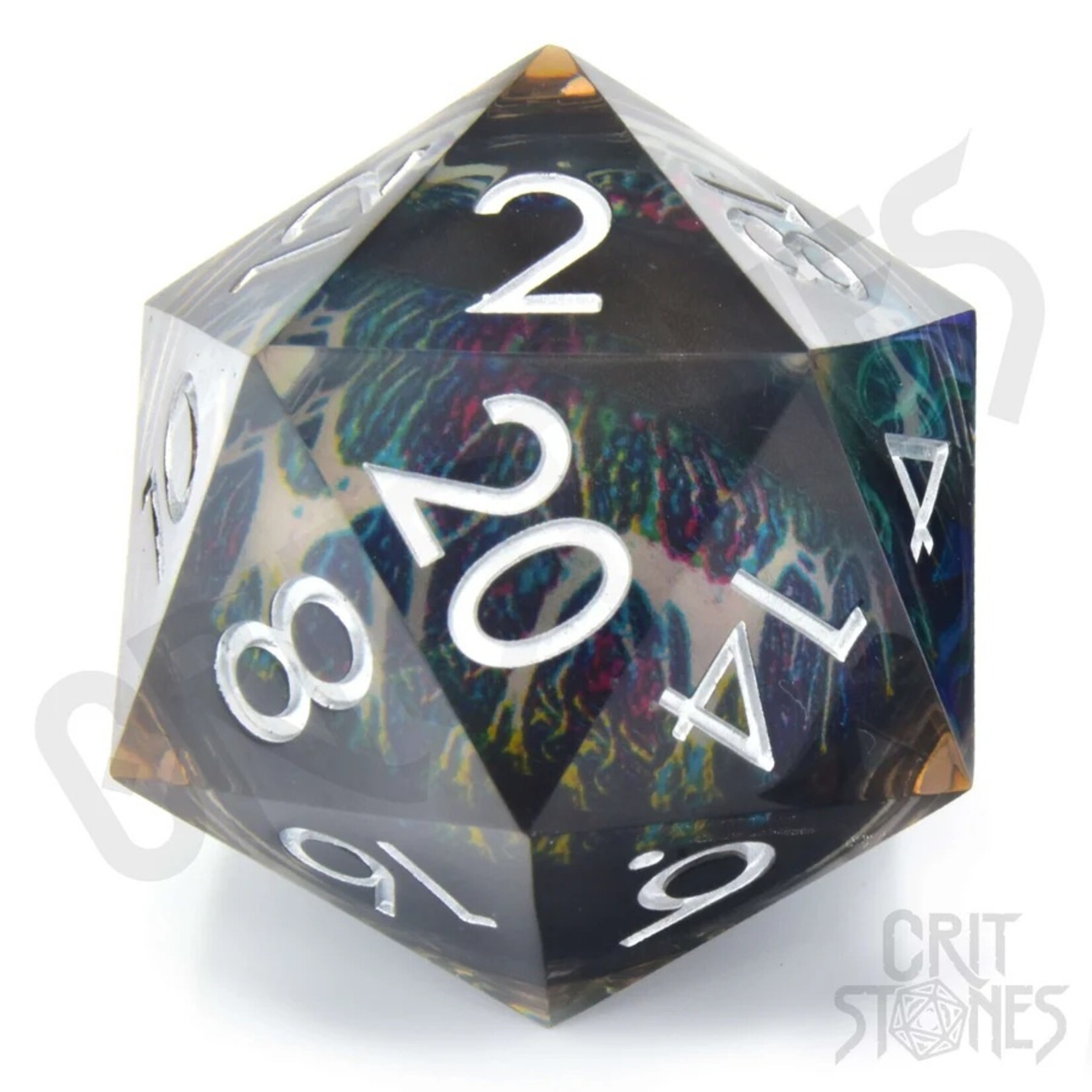 Glass Staff Crit Stones Liquid Core: 50mm D20 Spectrum Sentinel