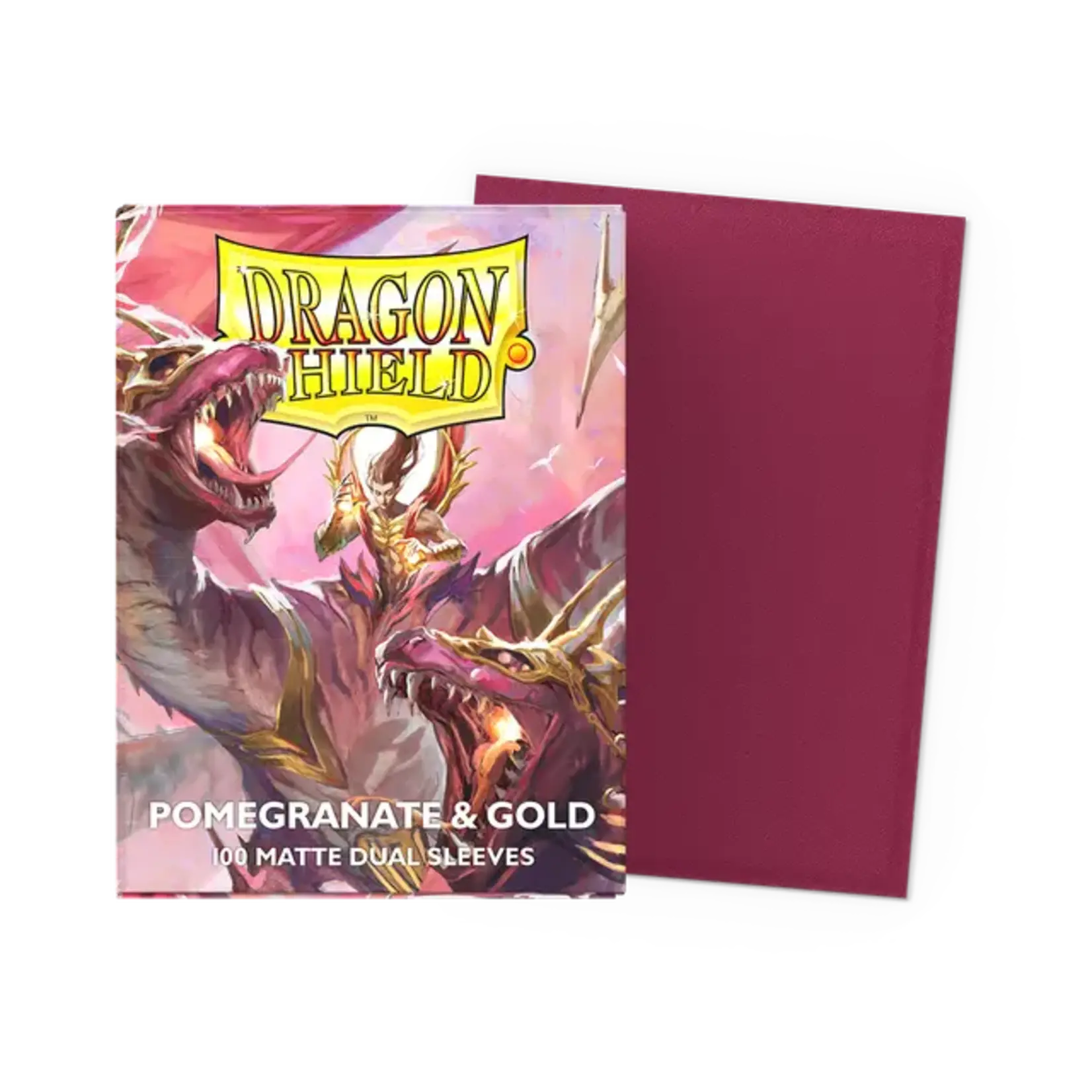 Dragonshield Dragonshield Box 100 Dual Sleeves Pomegranate & Gold