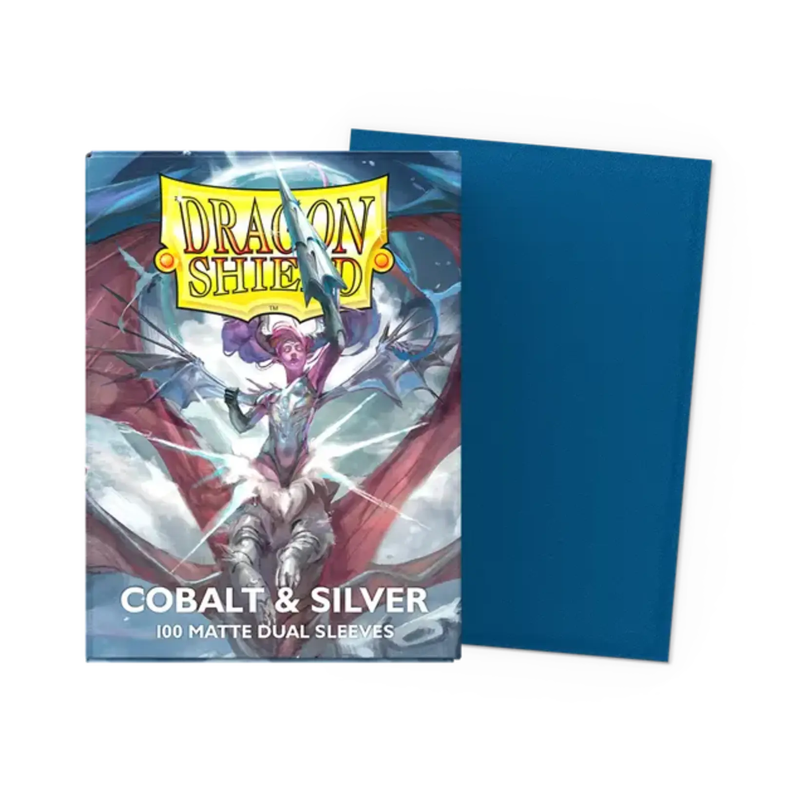 Dragonshield Dragonshield 100 Box Dual Matte Sleeves Cobalt & Silver