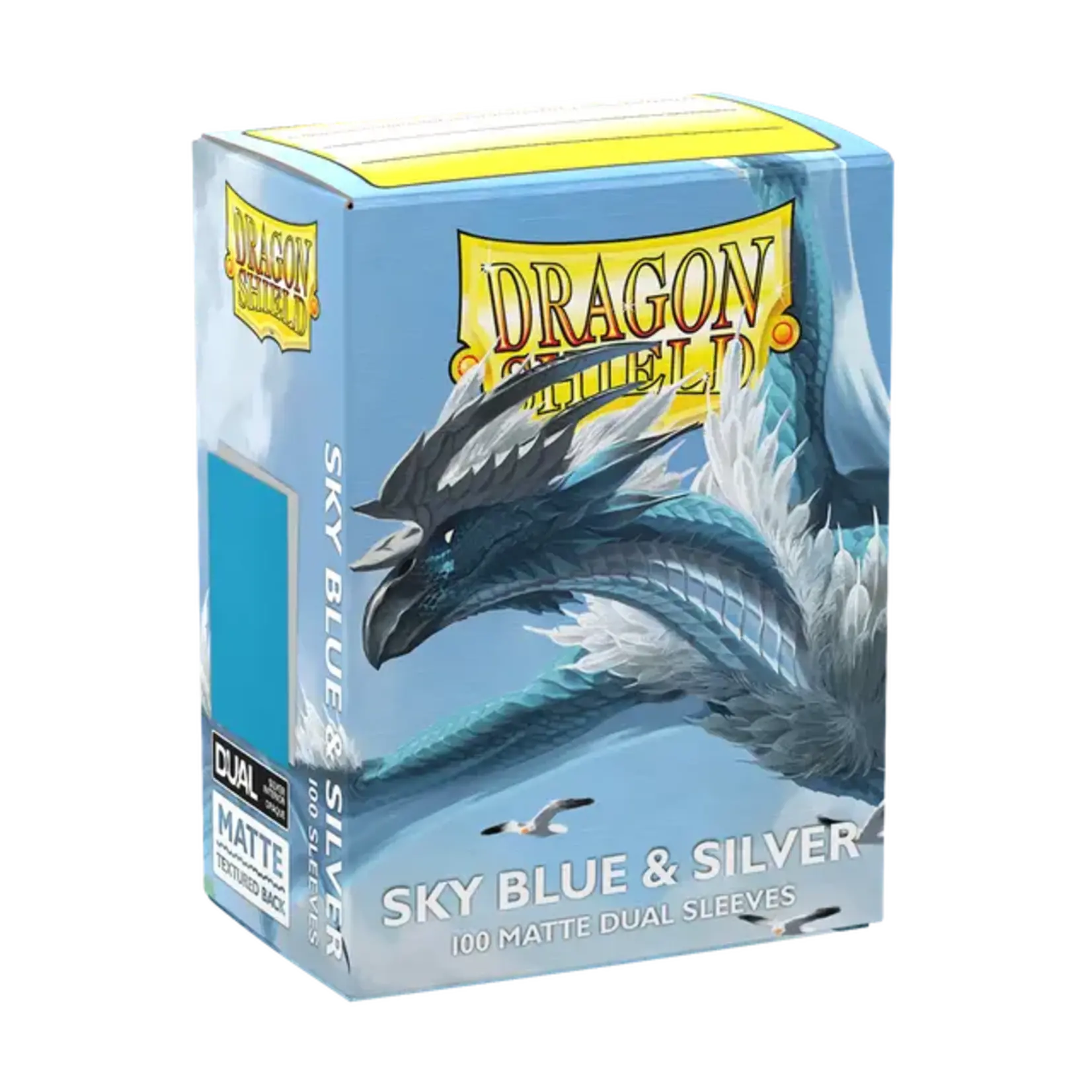Dragonshield Dragonshield 100 Box Dual Matte Sleeves Sky Blue & Silver