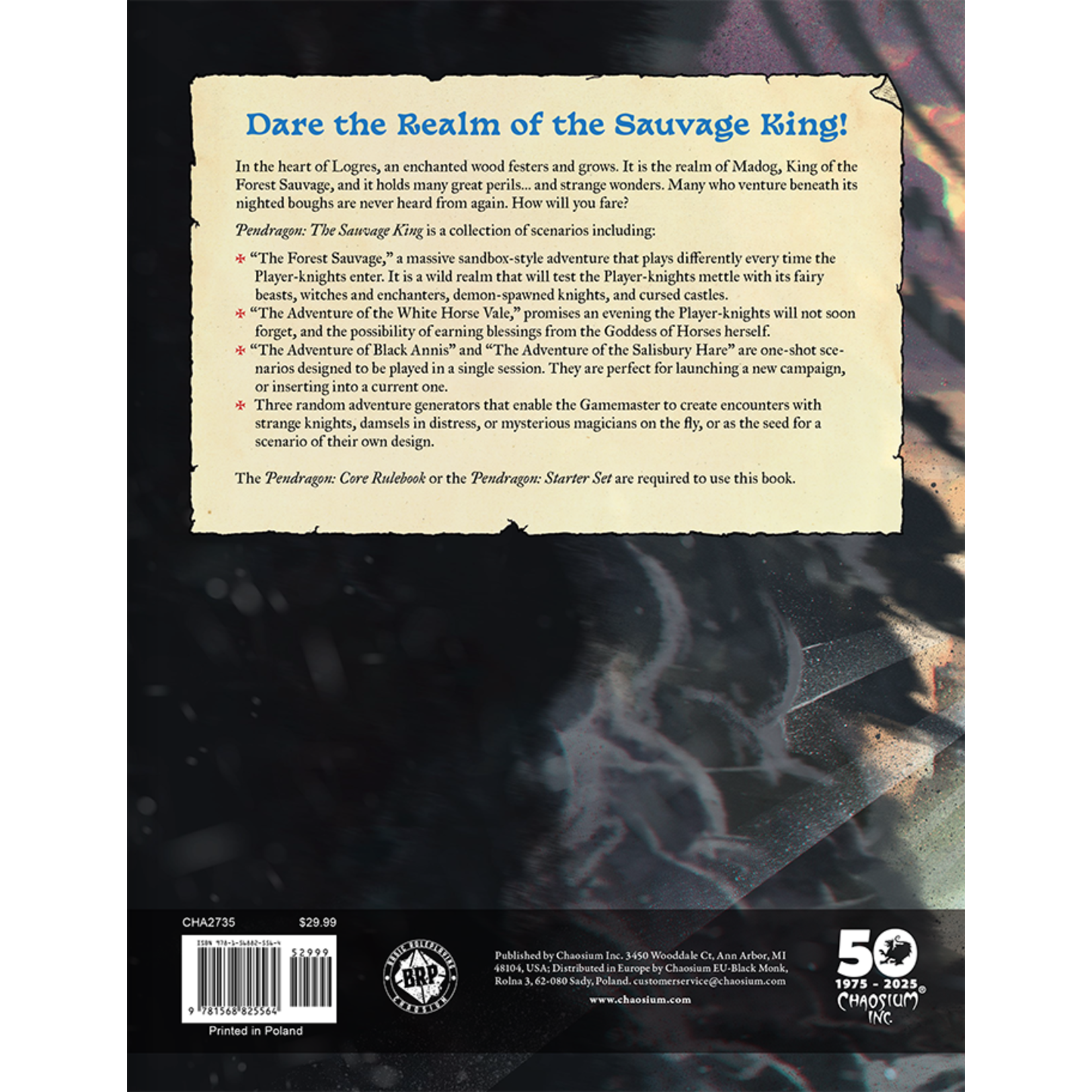Chaosium Pendragon RPG: The Sauvage King (EN)