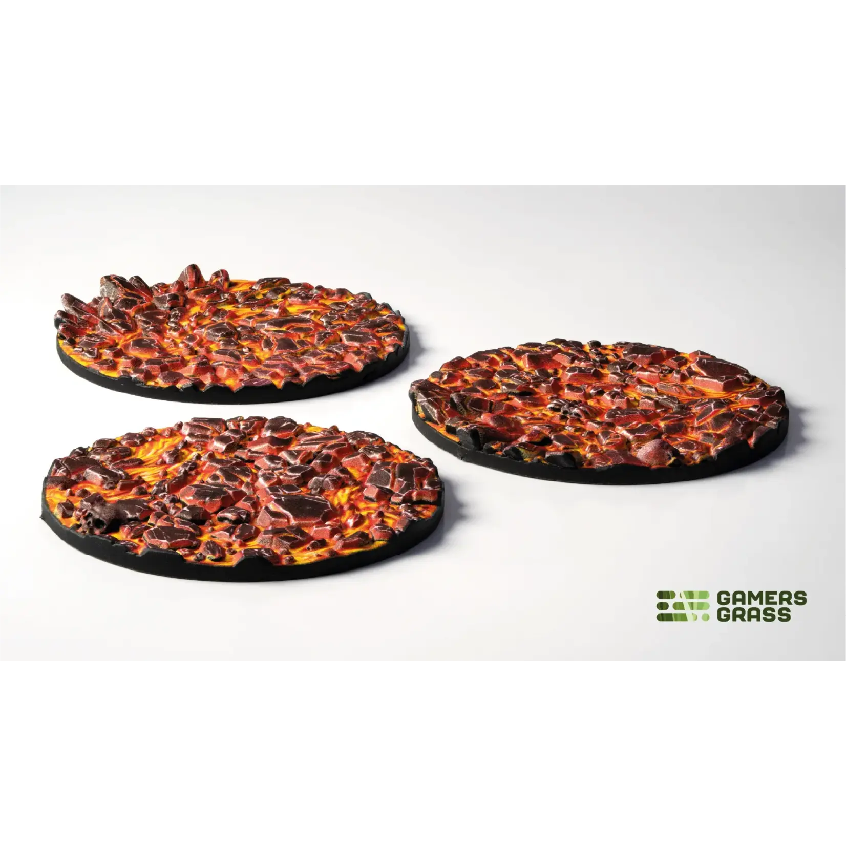 Gamers Grass Molten Lava Bases Pre-Painted (3x 50mm Round)