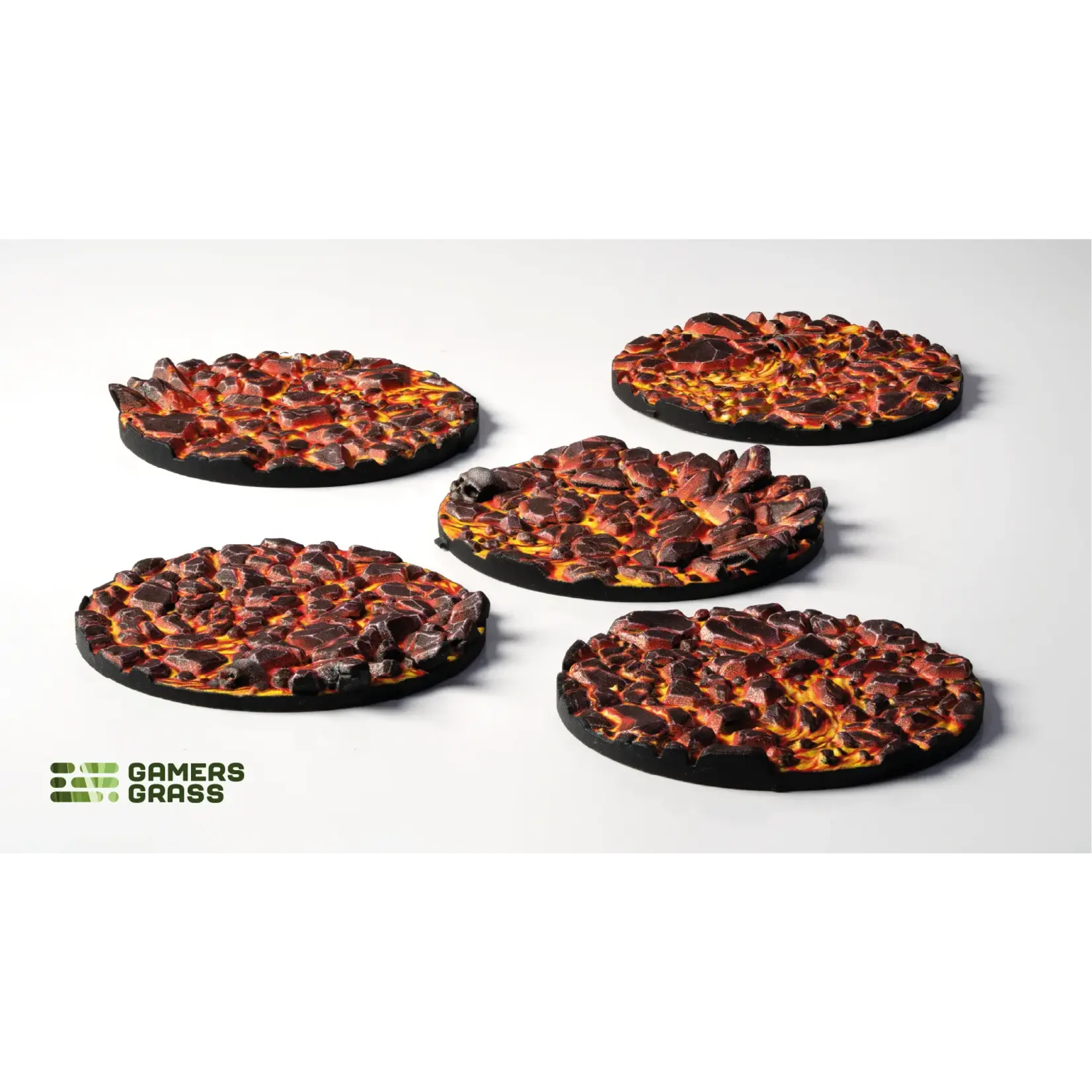 Gamers Grass Molten Lava Bases Pre-Painted (5x 40mm Round)