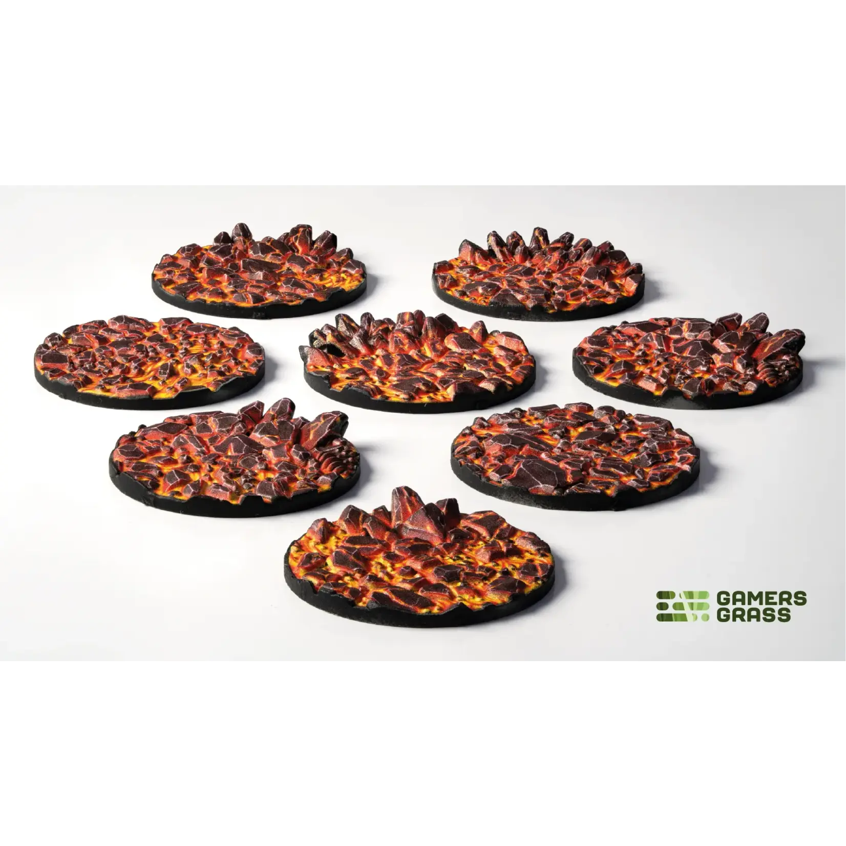 Gamers Grass Molten Lava Bases Pre-Painted (8x 32mm Round)
