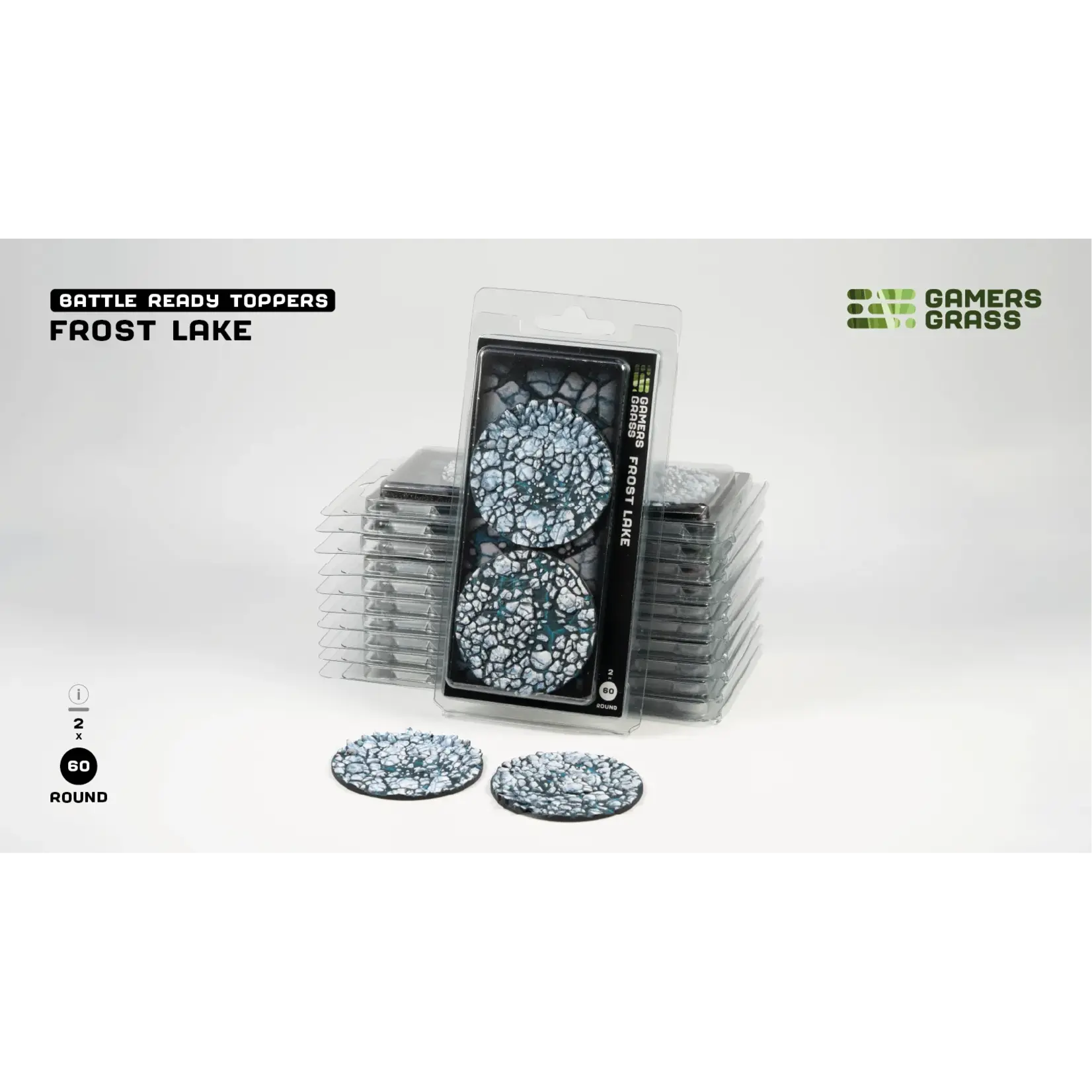 Gamers Grass Frost Lake Bases Pre-Painted (2x 60mm Round)