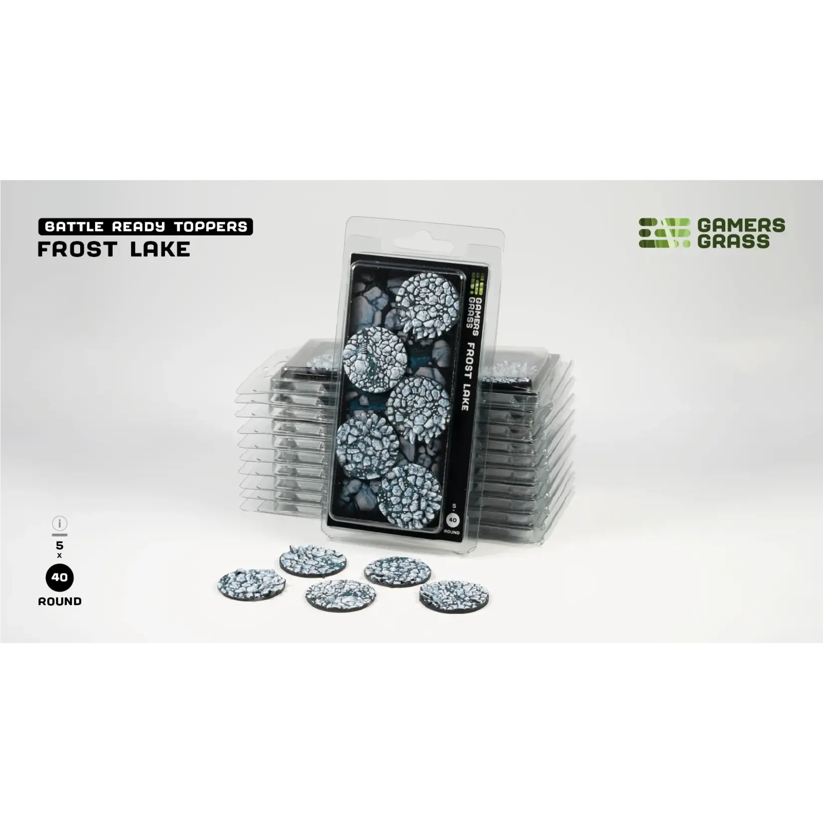 Gamers Grass Frost Lake Bases Pre-Painted (5x 40mm Round)