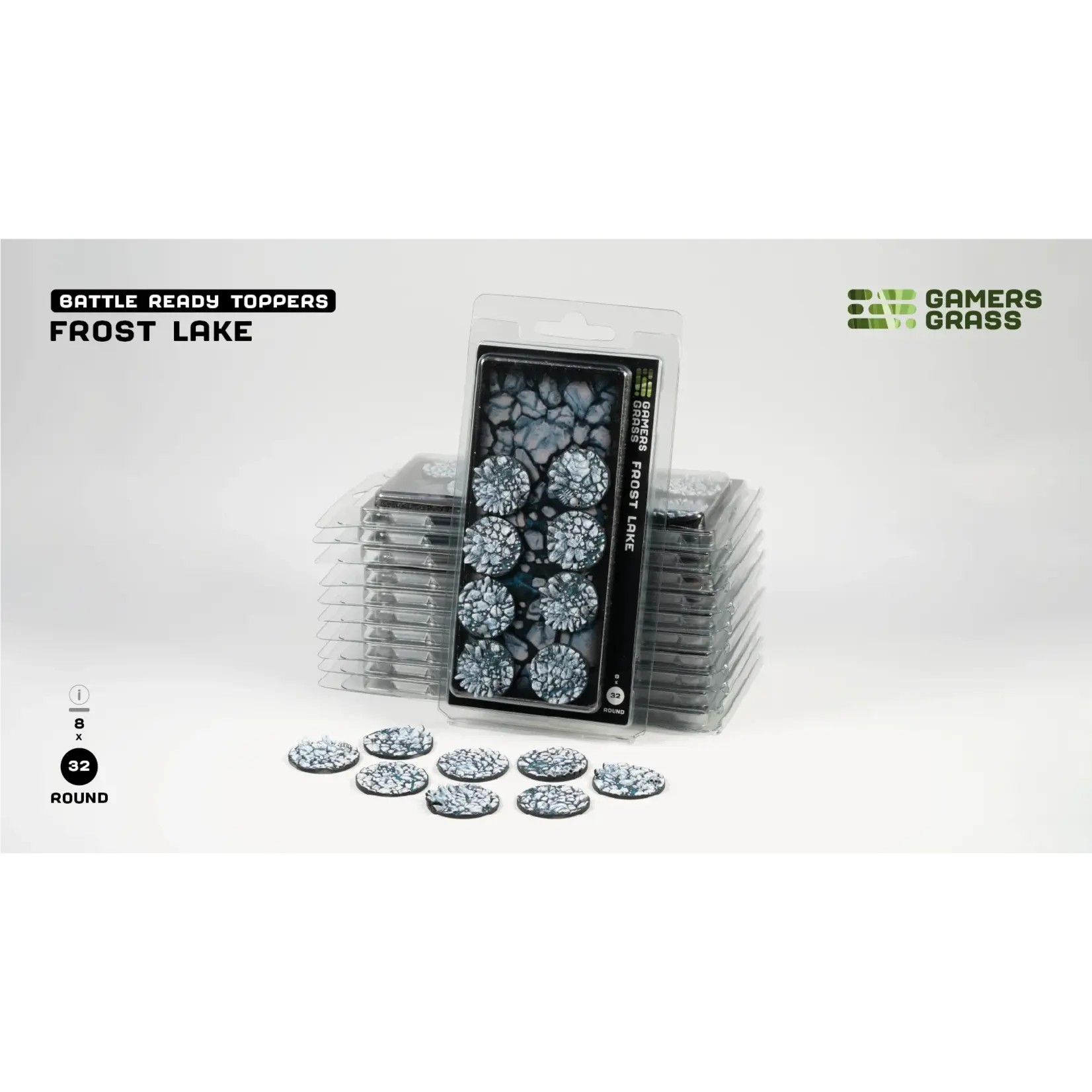 Gamers Grass Frost Lake Bases Pre-Painted (8x 32mm Round)