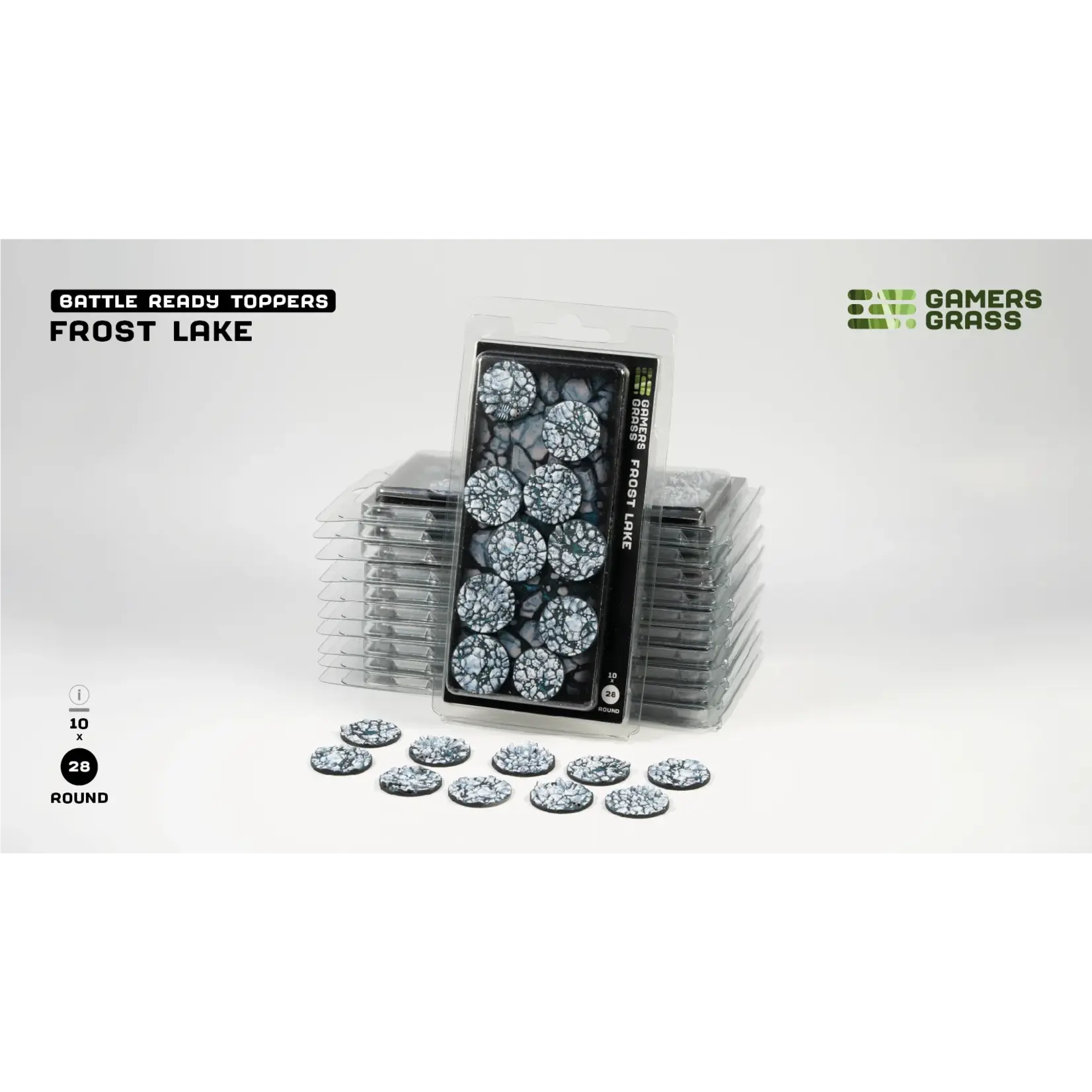 Gamers Grass Frost Lake Bases Pre-Painted (10x 28mm Round)