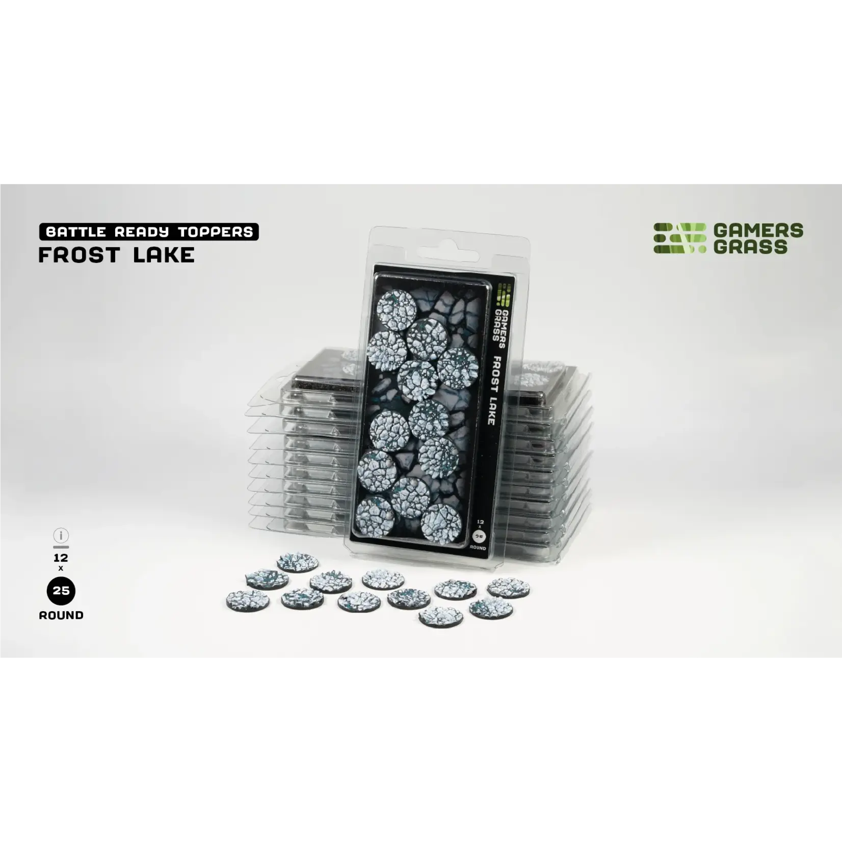 Gamers Grass Frost Lake Bases Pre-Painted (12x 25mm Round)