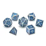 Glass Staff Crit Stones Metal Dice: Blue Dragonhide
