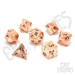 Glass Staff Crit Stones Metal Dice: Pink Blossom