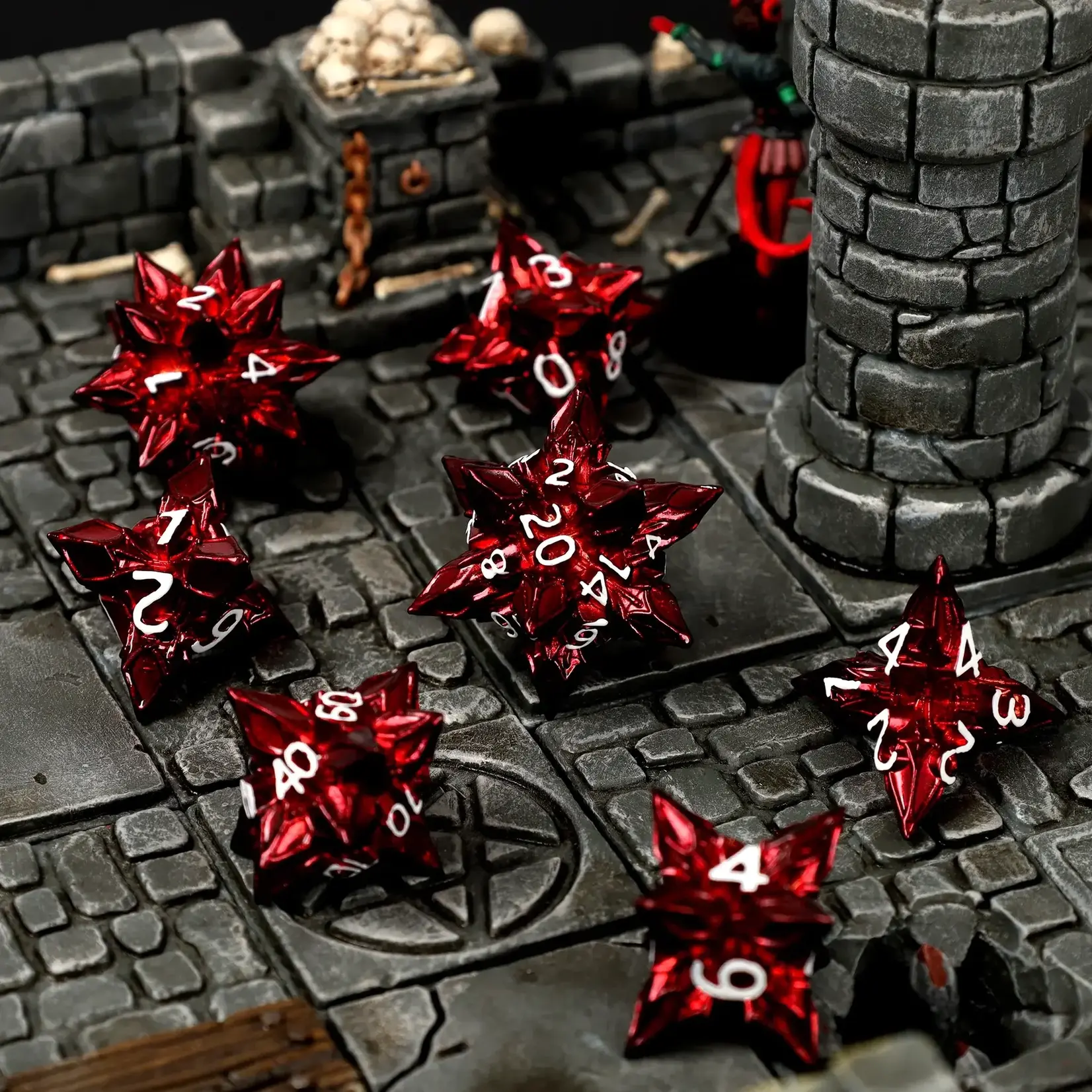 Glass Staff Bane's Inferno Metal RPG Dice Set