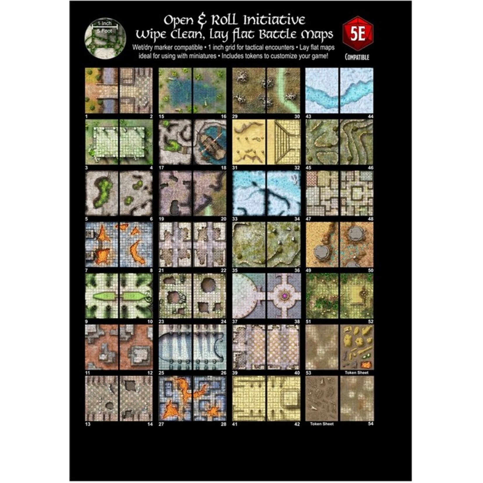 Loke Battlemats Giant Book of Battle Mats: Dragon Lairs & Dungeons