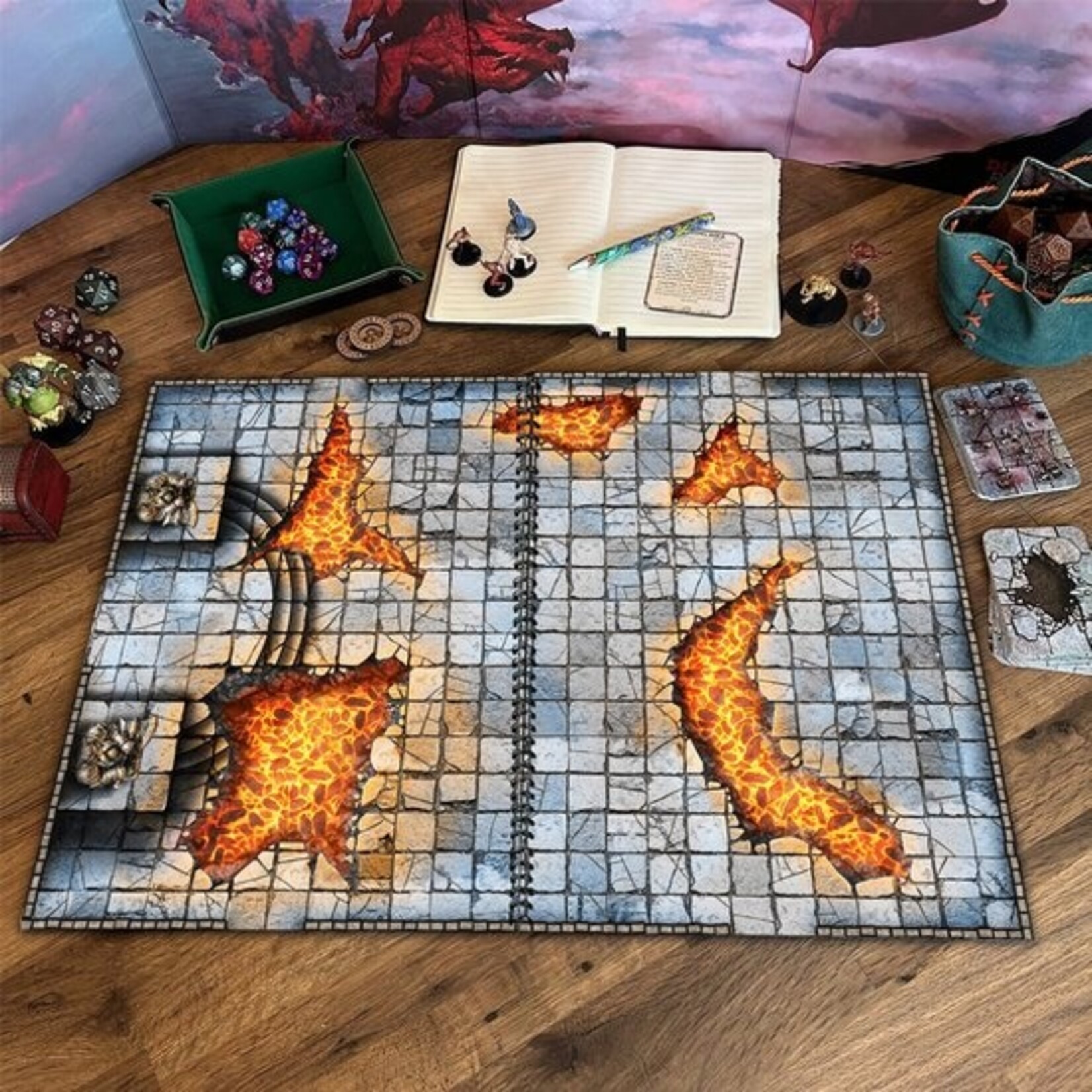 Loke Battlemats Giant Book of Battle Mats: Dragon Lairs & Dungeons