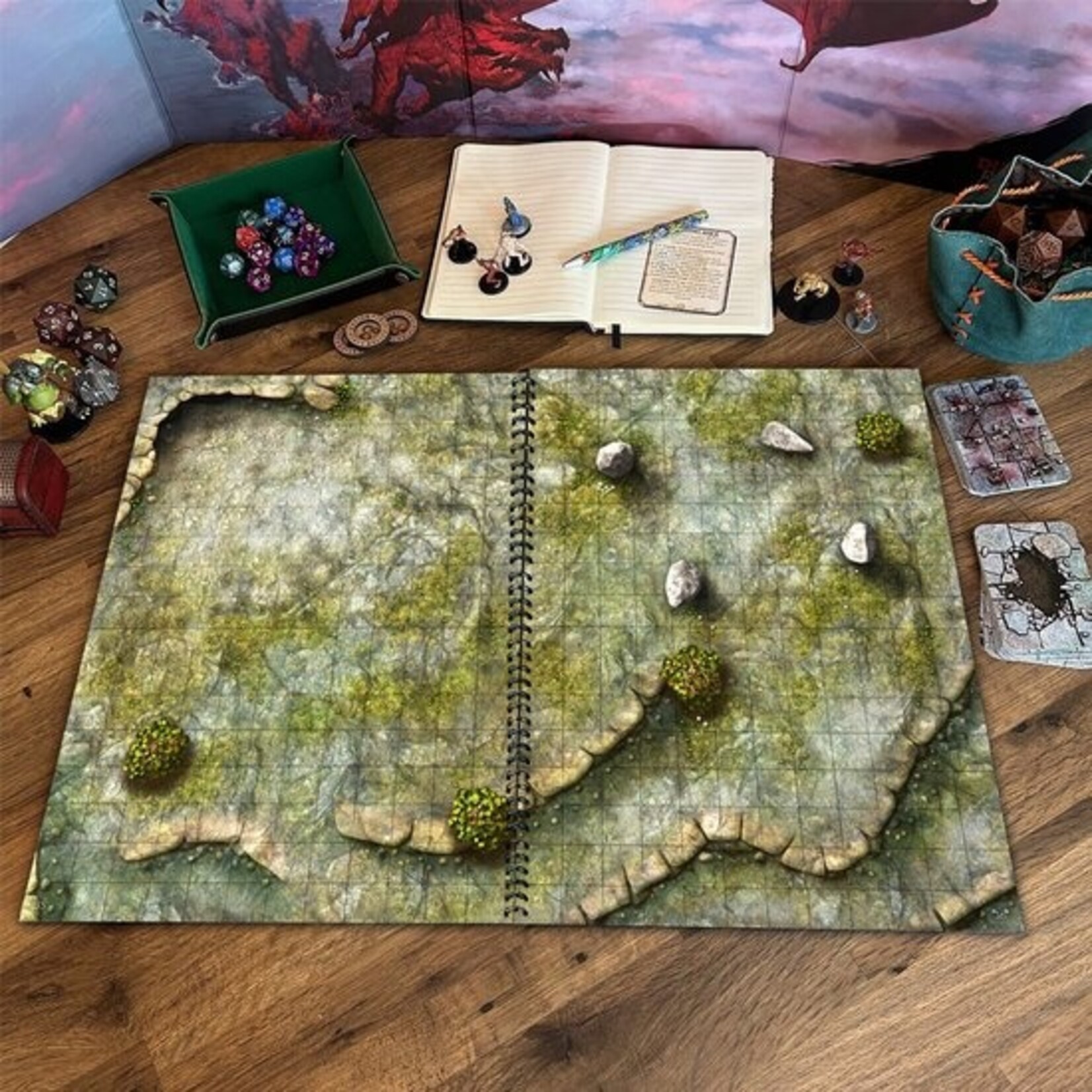Loke Battlemats Giant Book of Battle Mats: Dragon Lairs & Dungeons
