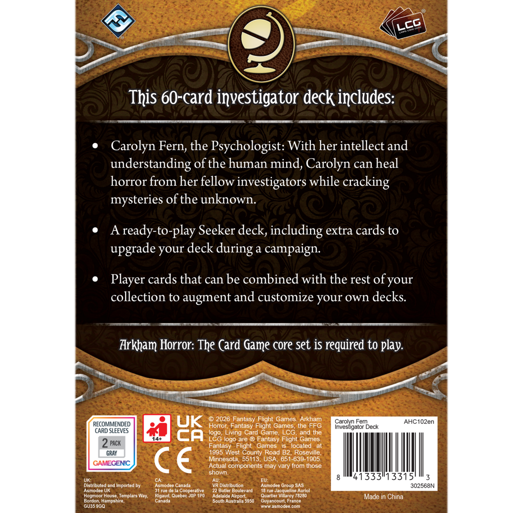 Fantasy Flight Games Arkham Horror LCG Investigator Deck  Carolyn Fern (EN)