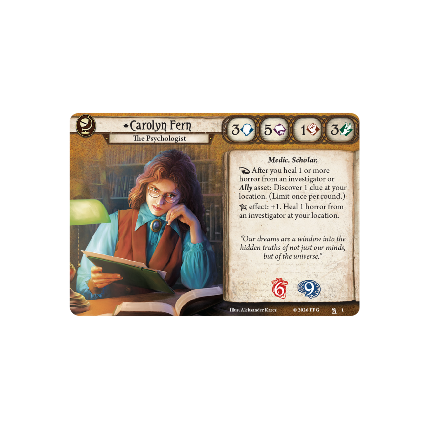 Fantasy Flight Games Arkham Horror LCG Investigator Deck  Carolyn Fern (EN)