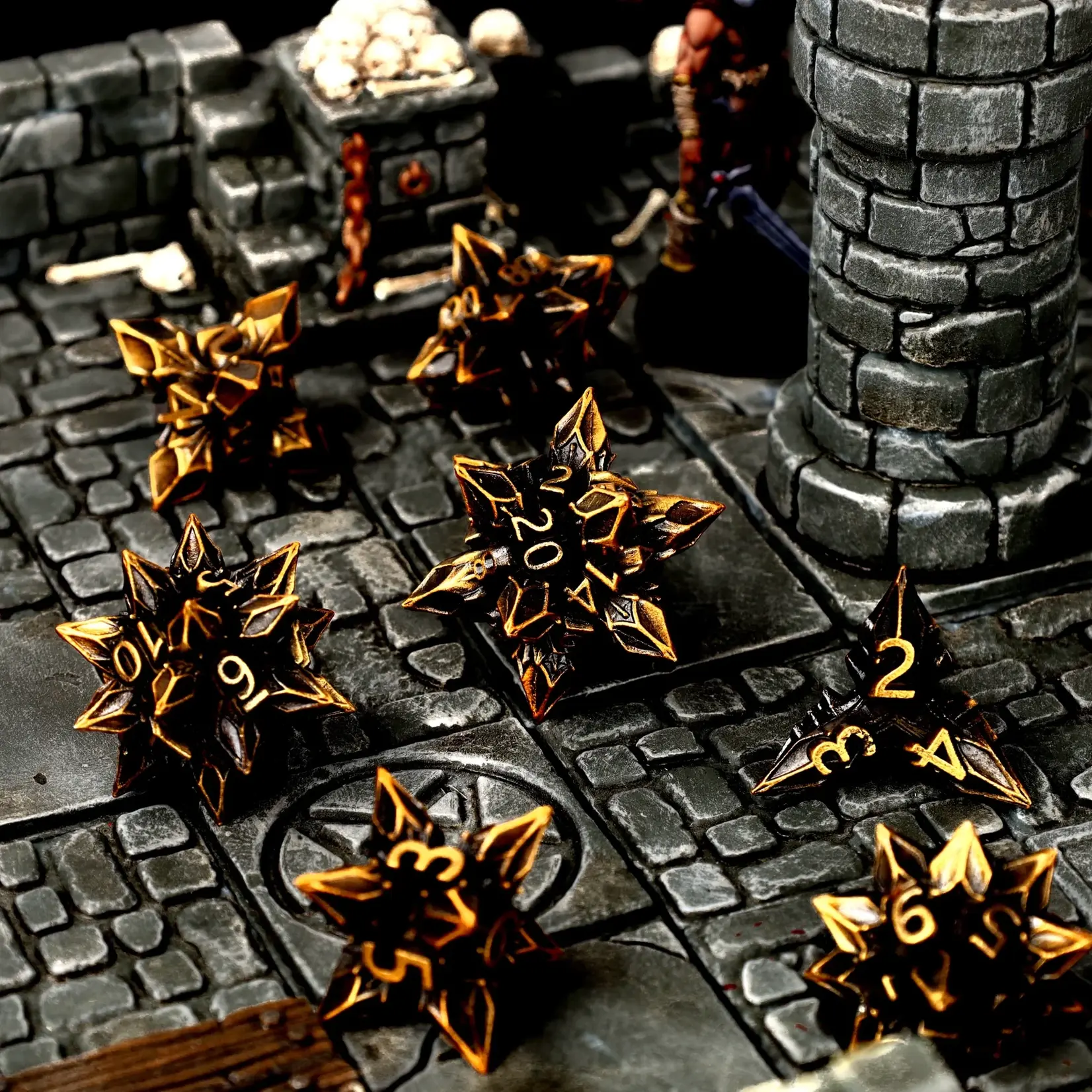 Glass Staff Crit Stones Metal Dice: Dystopian Bane