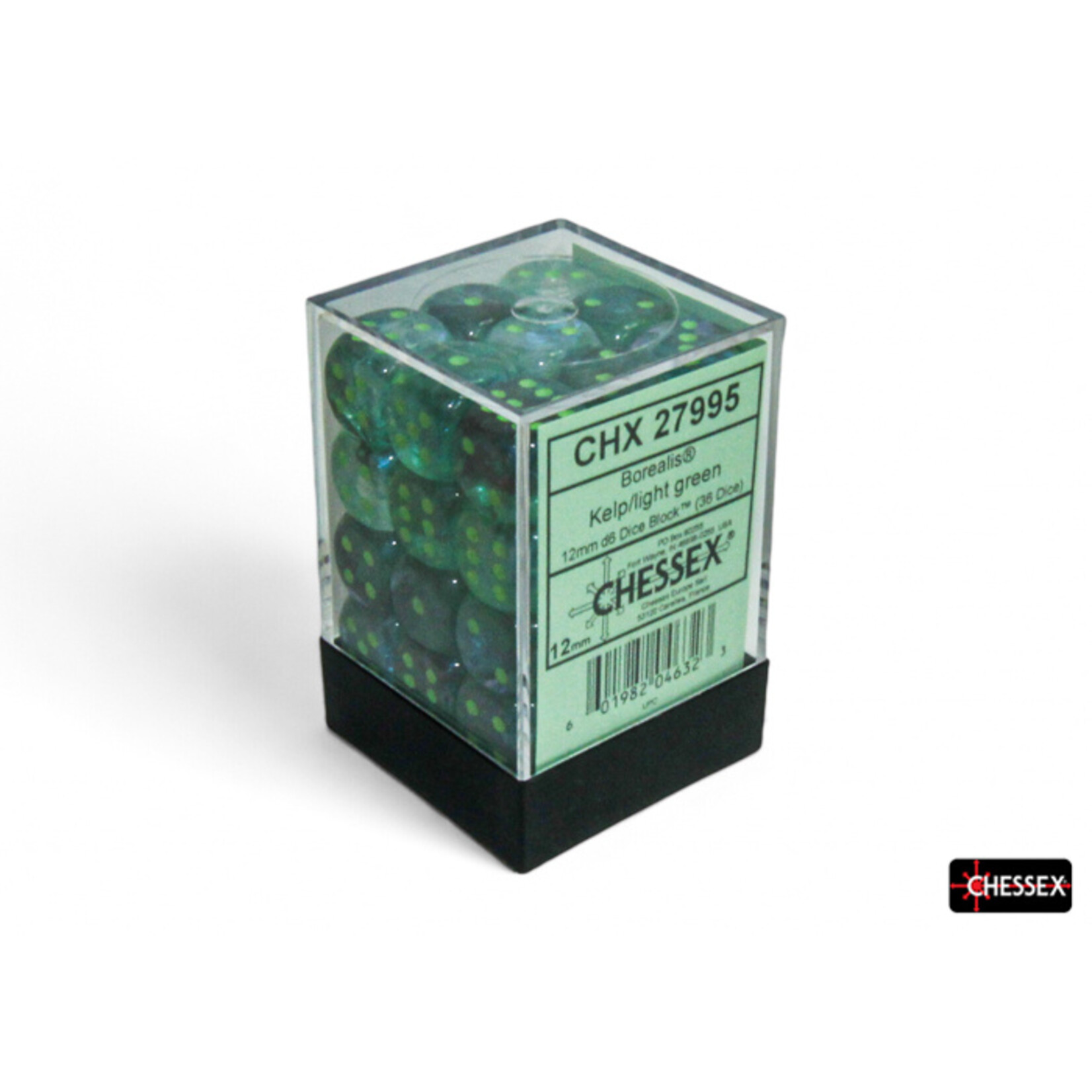 Chessex Chessex 36 x D6 Set Borealis 12mm - Kelp/Light Green