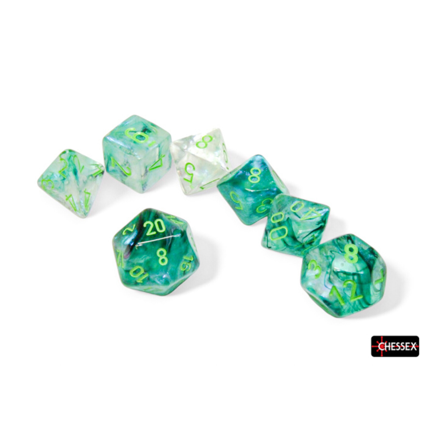 Chessex Chessex 7-Die Set Borealis - Kelp/Light Green