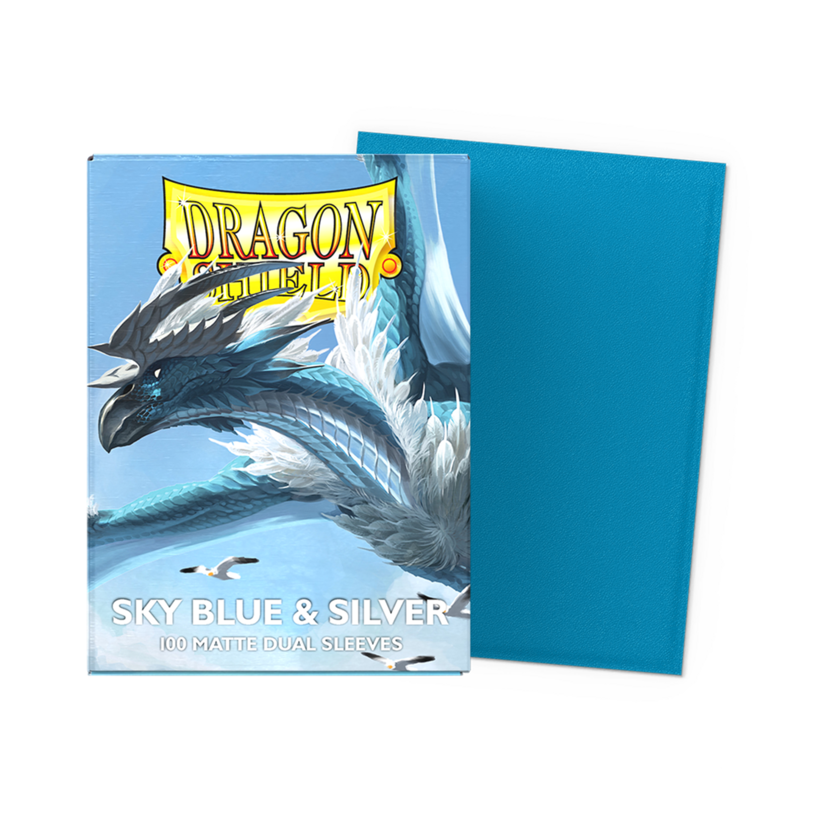 Dragonshield Dragonshield 100 Box Dual Matte Sleeves Sky Blue & Silver