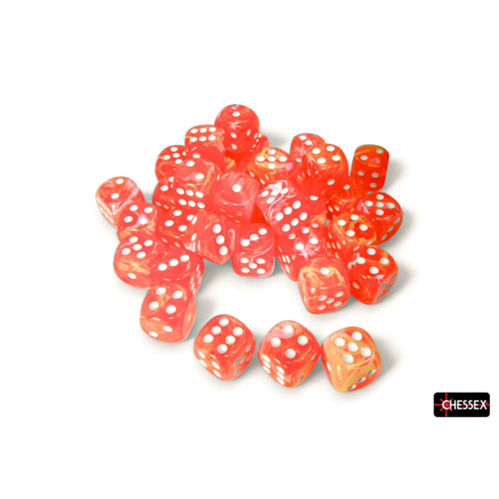 Chessex Chessex 36 x D6 Set Festive 12mm - Dahlia/White