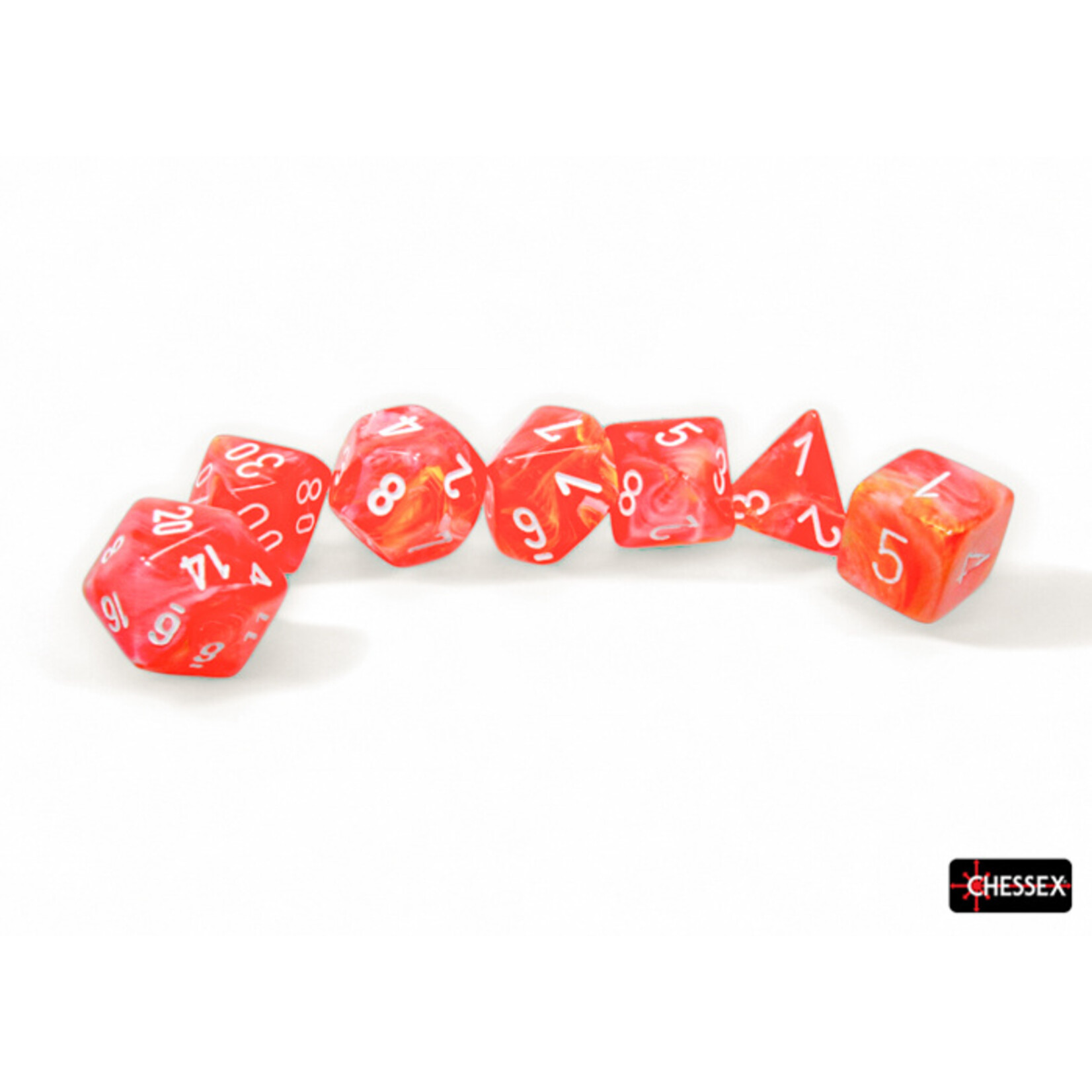 Chessex Chessex 7-Die set Festive - Dahlia/White