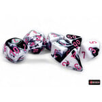 Chessex Chessex 7-Die set Gemini - Black-White/Pink