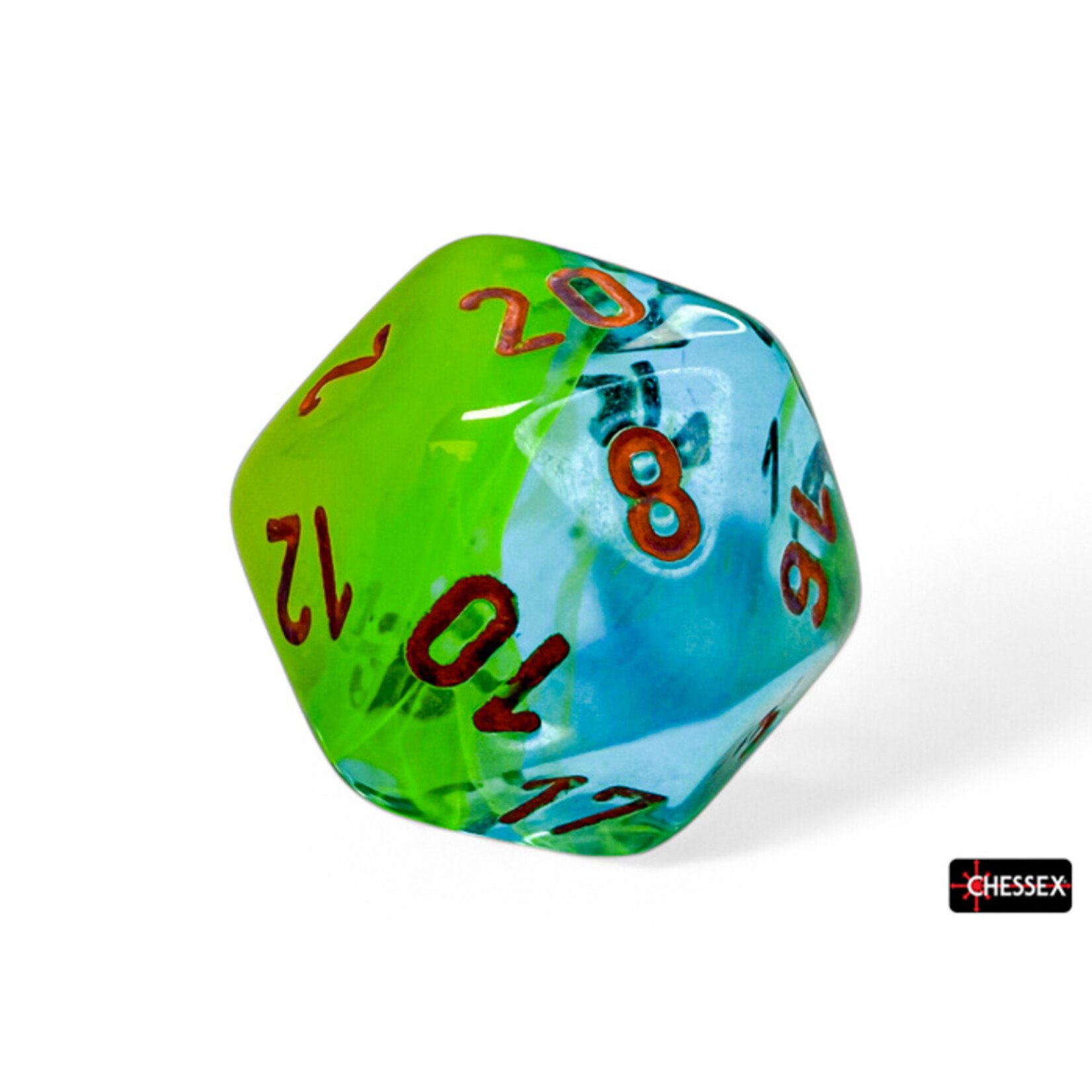Chessex Chessex 7-Die set Gemini - Plasma Green-Teal/Orange