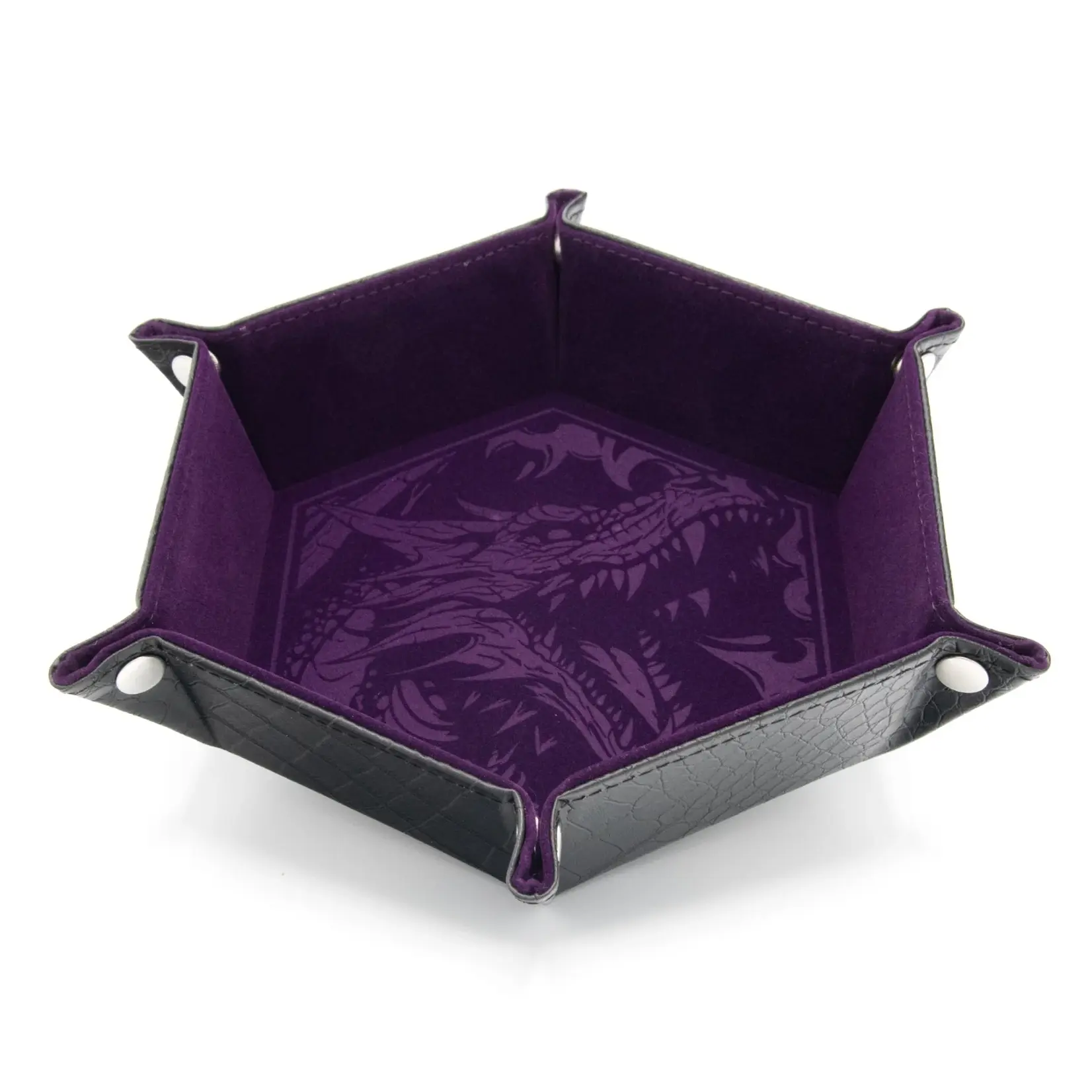 Glass Staff Crit Stones Foldable Dice Tray: Dragon Skin Purple