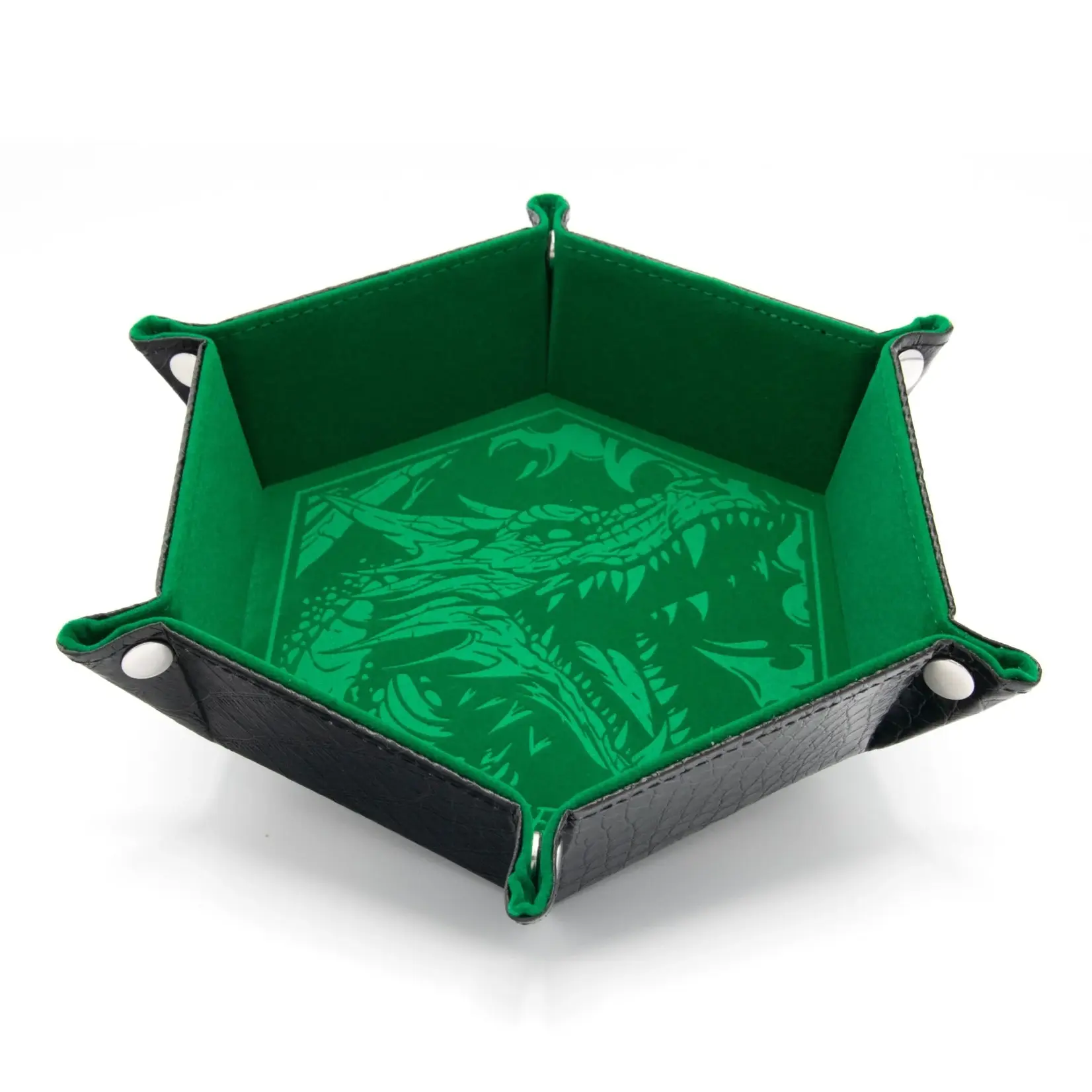 Glass Staff Crit Stones Foldable Dice Tray: Dragon Skin Green