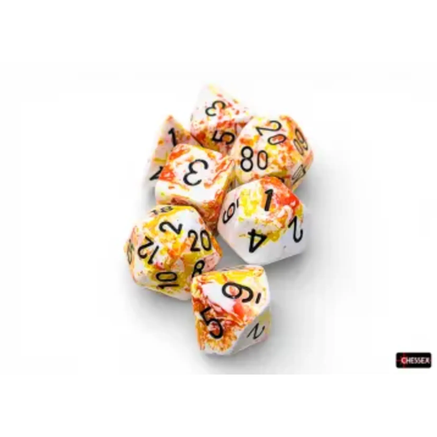 Chessex Chessex 7-Die set Brush - Sunrise/Black